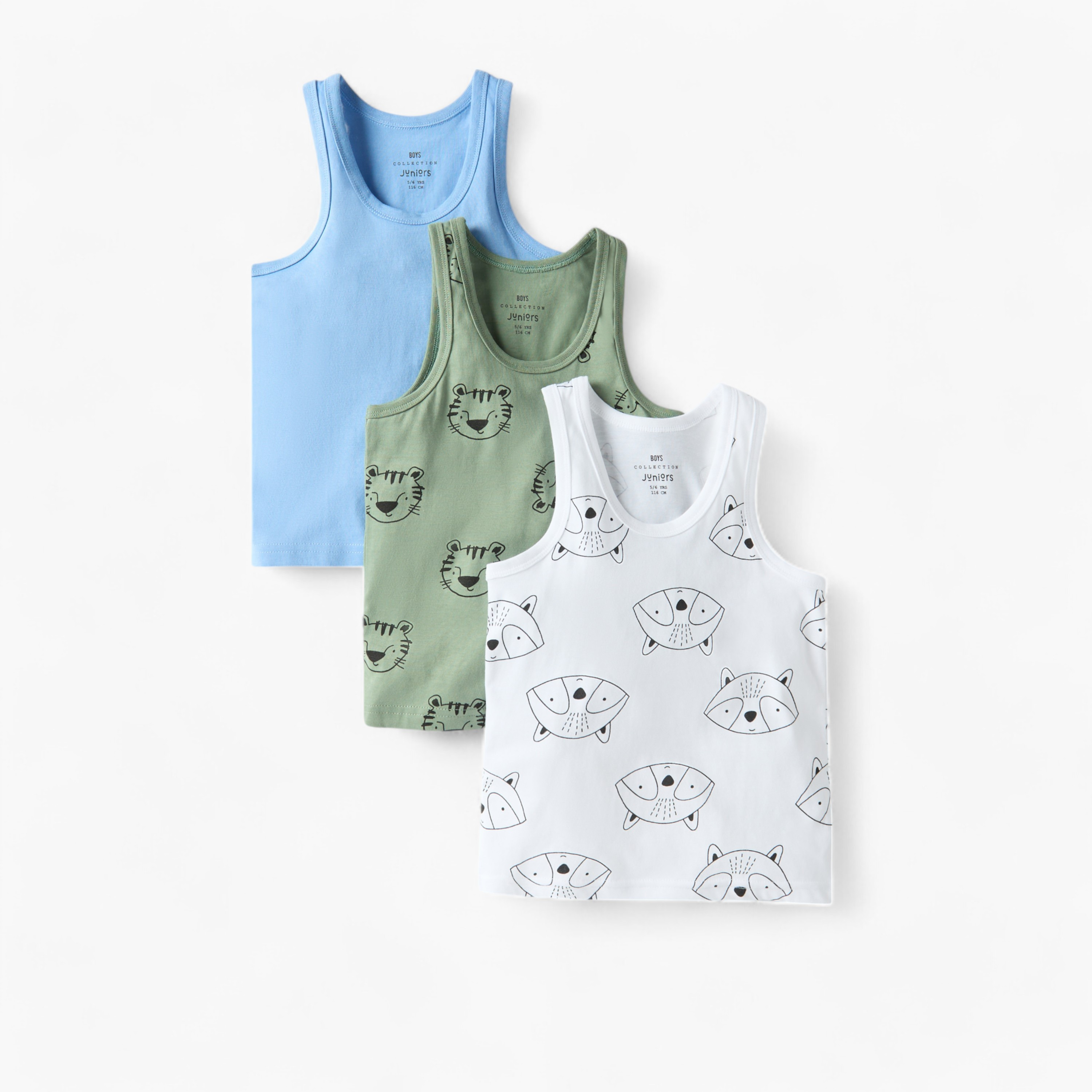 فيستات متنوعة بياقة مستديرة من جونيورز - طقم من 3 قطع-baby-boys-clothing-innerwear-image-1