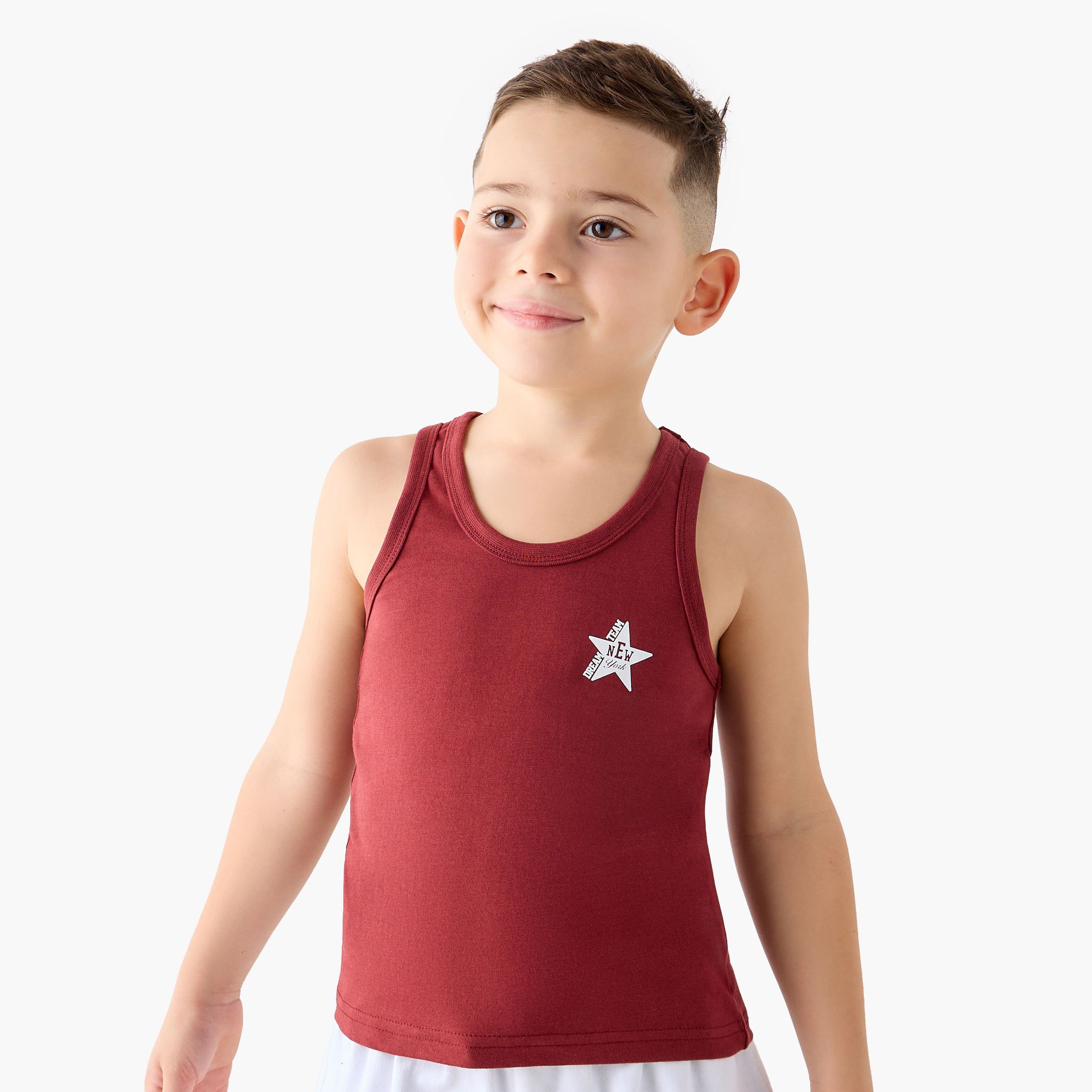 فيست بطبعات نجوم وياقة مستديرة من جونيورز - طقم من 3 قطع-baby-boys-clothing-innerwear-image-6