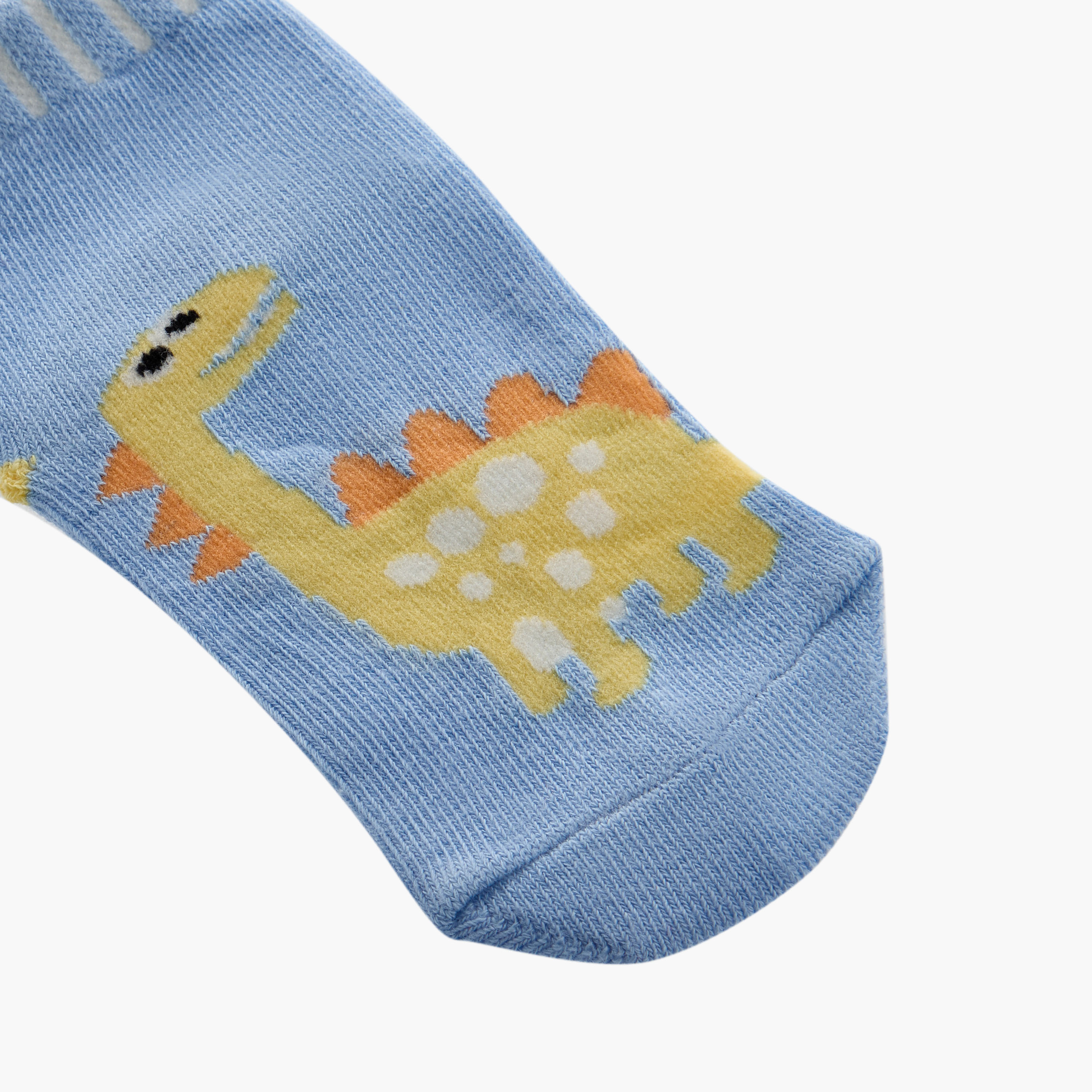 Juniors Dino Print Ankle Length Socks - Set of 3-baby-boys-accessories-socks-image-3