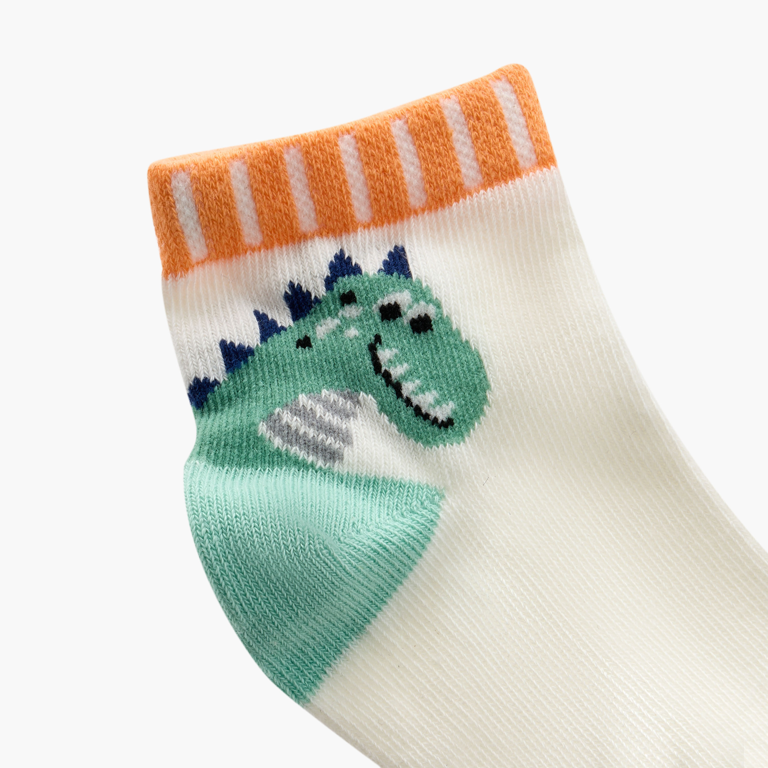 Juniors Dino Print Ankle Length Socks - Set of 3-baby-boys-accessories-socks-image-5