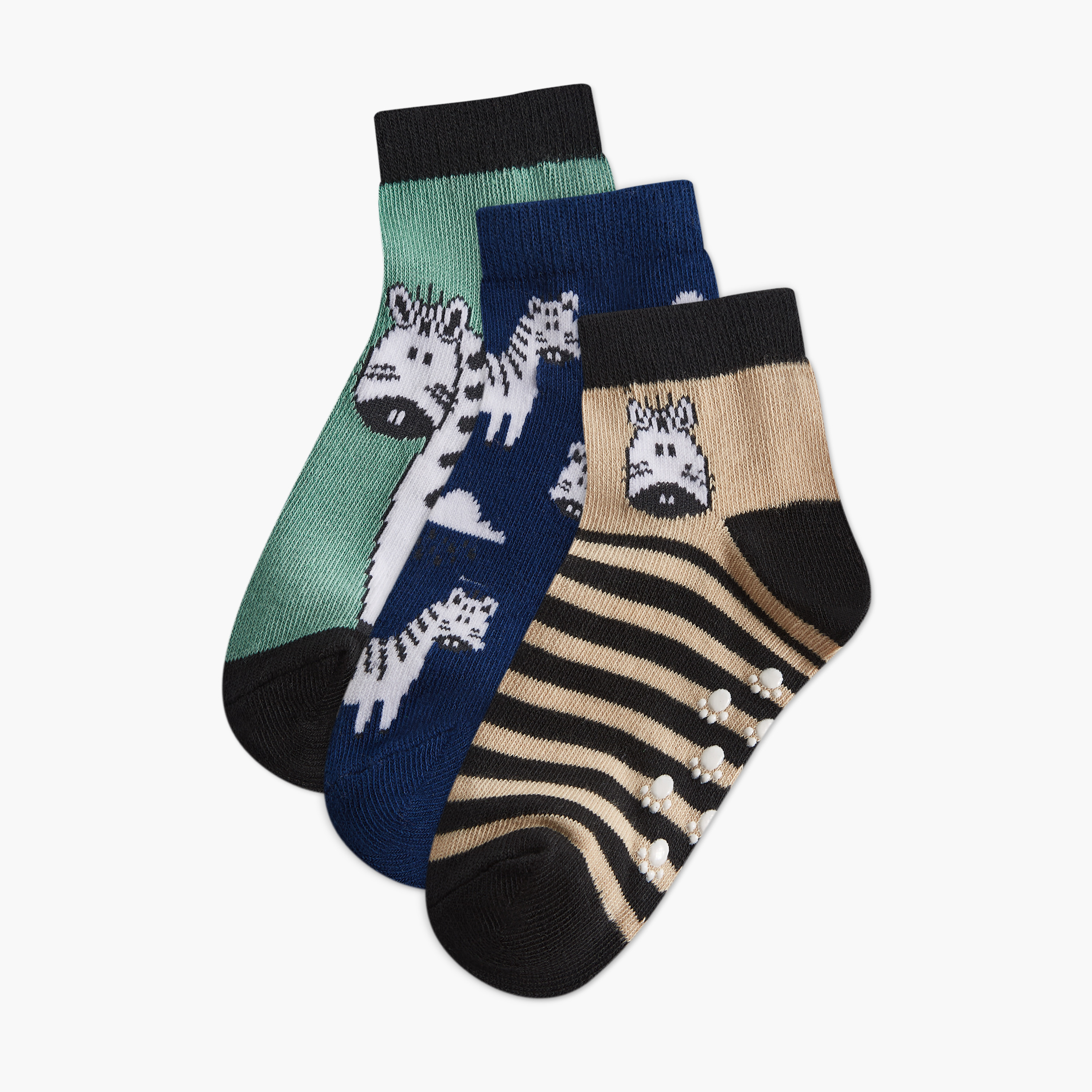 Juniors Animal Print Socks - Set of 3-boys-accessories-socks-image-1