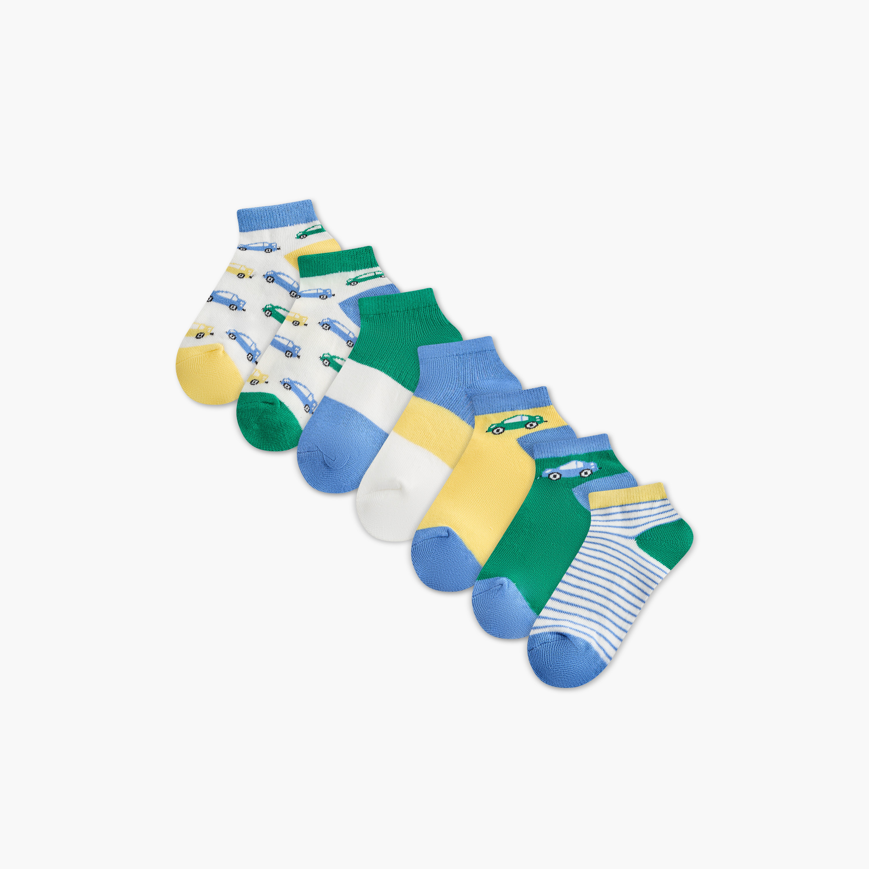 طقم جوارب متنوعة 7 أزواج بطول الكاحل من جونيورز-boys-accessories-socks-image-1