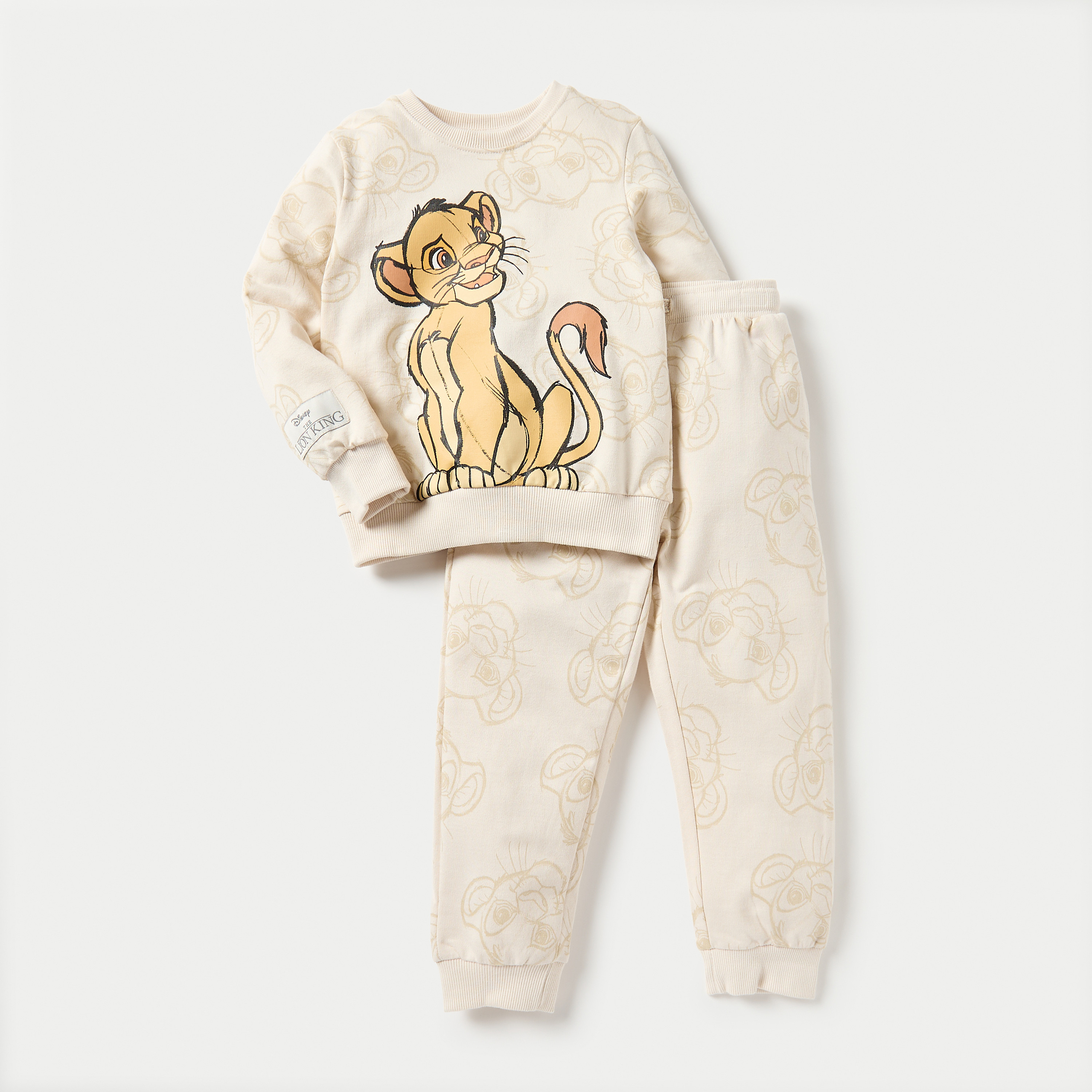 طقم بنطلون رياضي وسويت شيرت بطبعات ليون كينج من ديزني-boys-clothing-nightwear-image-5