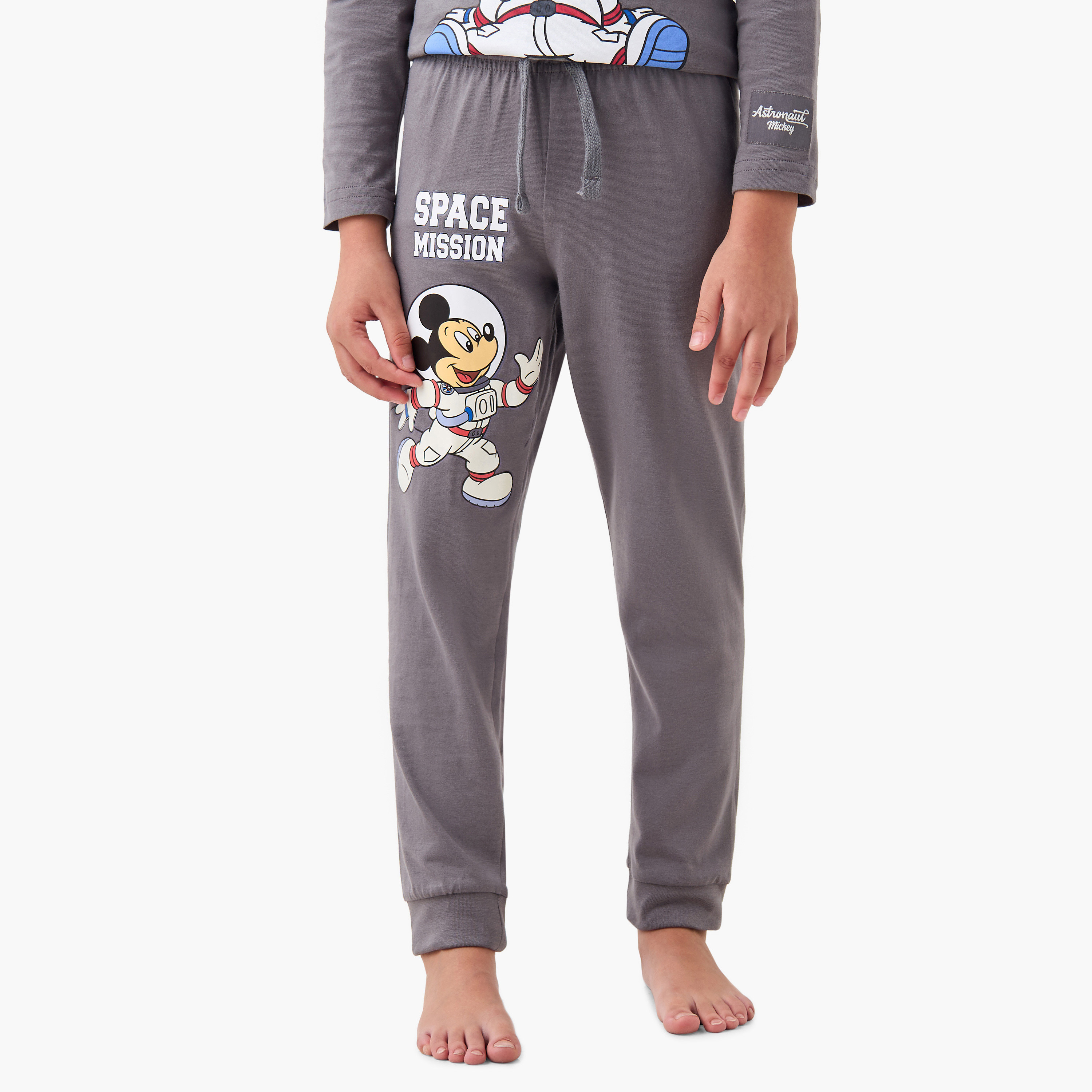 Disney Mickey Mouse Print T-shirt with Pyjama - Set of 2-boys-clothing-nightwear-image-4