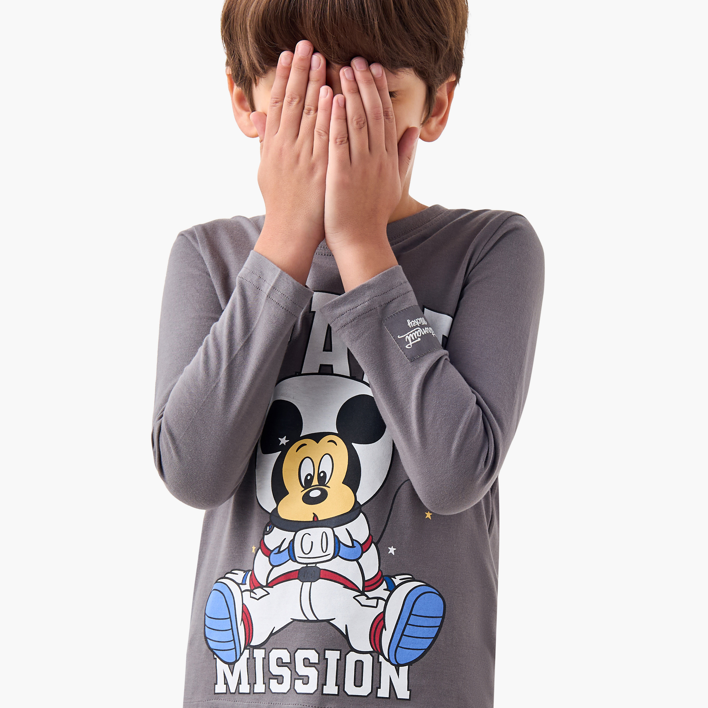Disney Mickey Mouse Print T-shirt with Pyjama - Set of 2-boys-clothing-nightwear-image-6