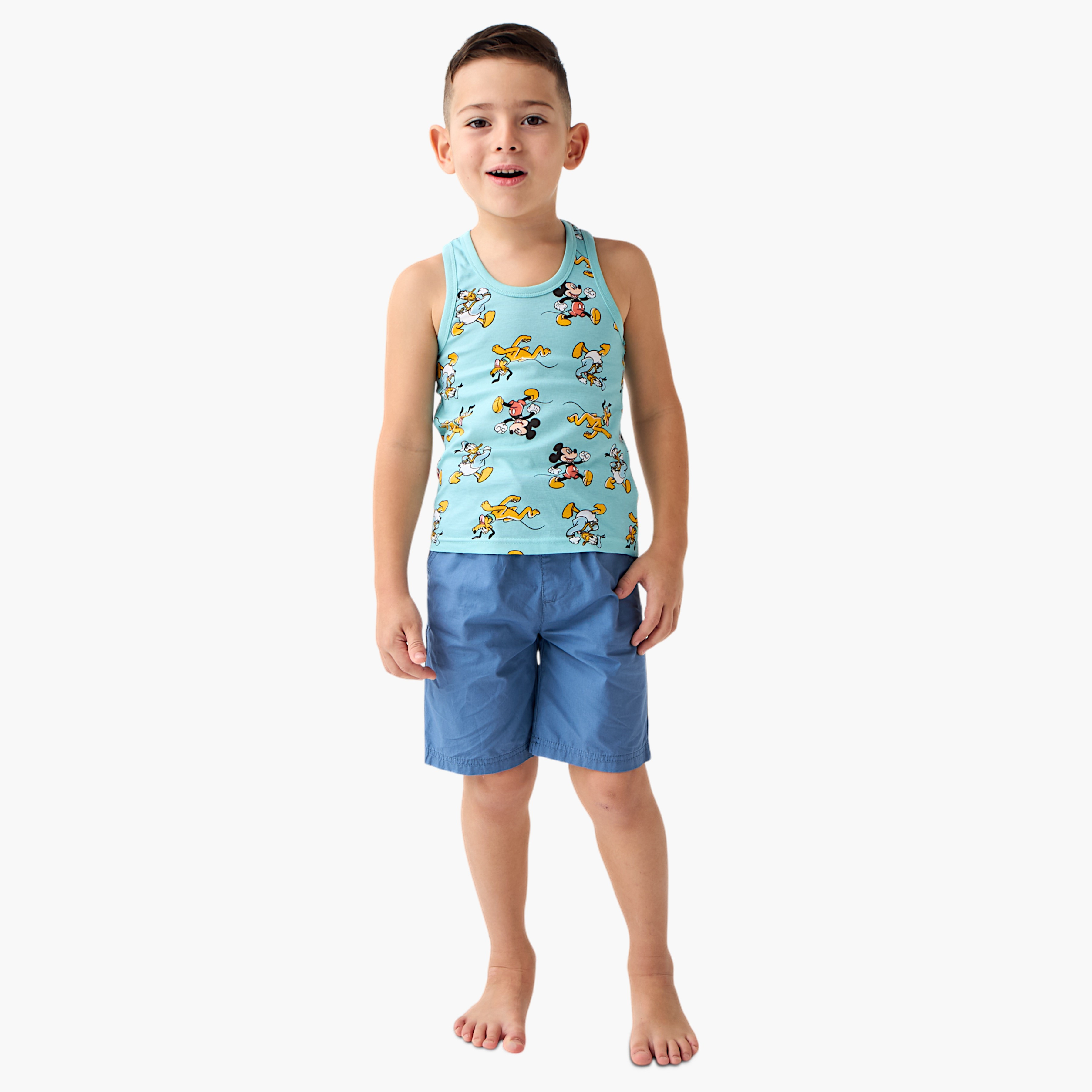 فيست بدون أكمام بطبعات ميكي ماوس من ديزني- طقم من 3 قطع-baby-boys-clothing-innerwear-image-3