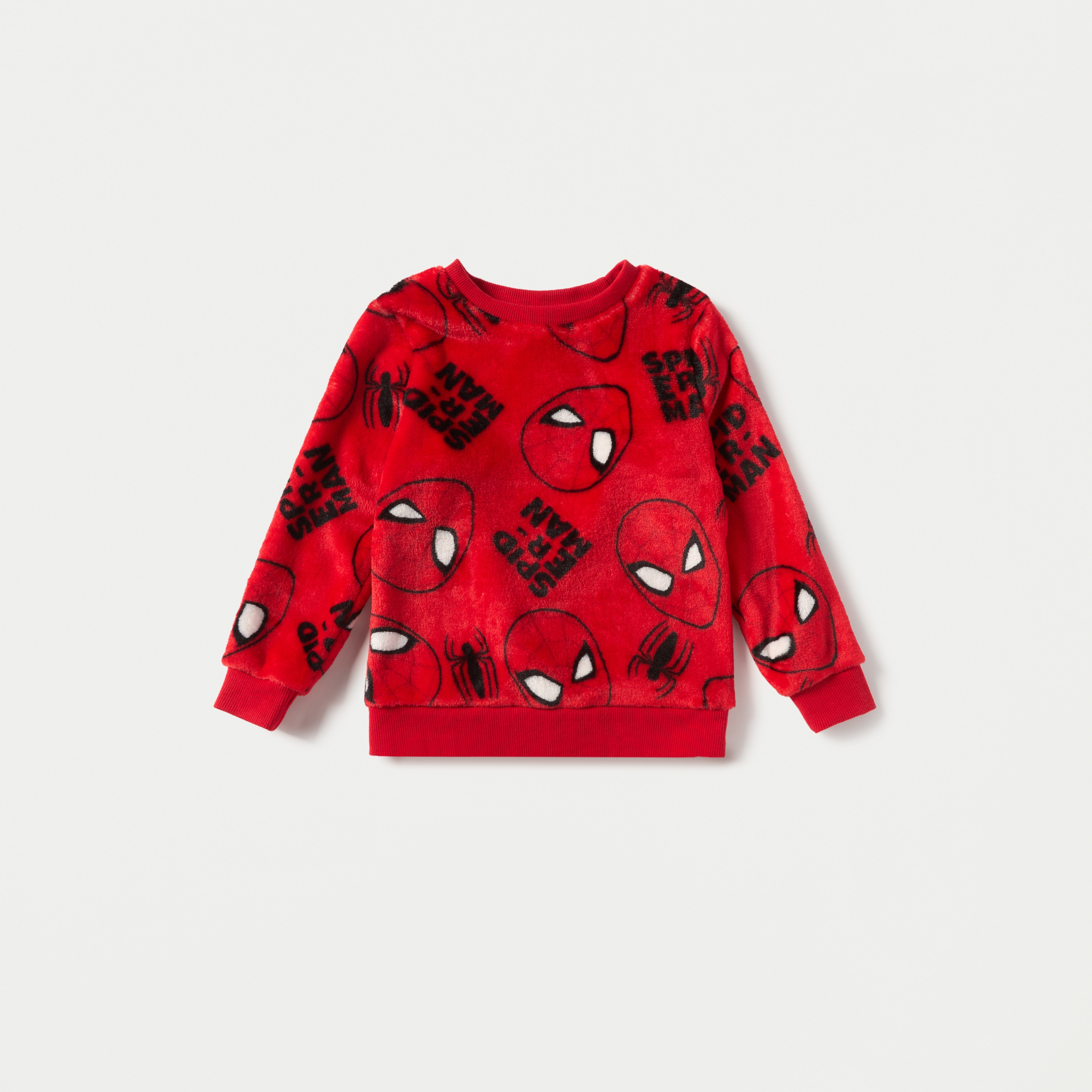 Spider-Man Print Sweatshirt and Pyjama Set-boys-clothing-nightwear-image-2