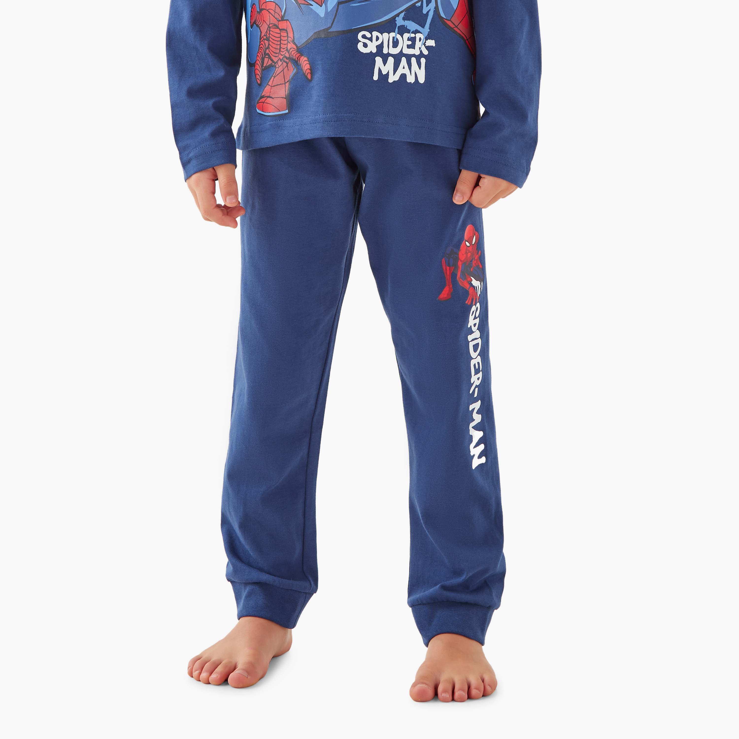 Spider-Man Print T-shirt and Pyjamas - Set of 2-boys-clothing-nightwear-image-4