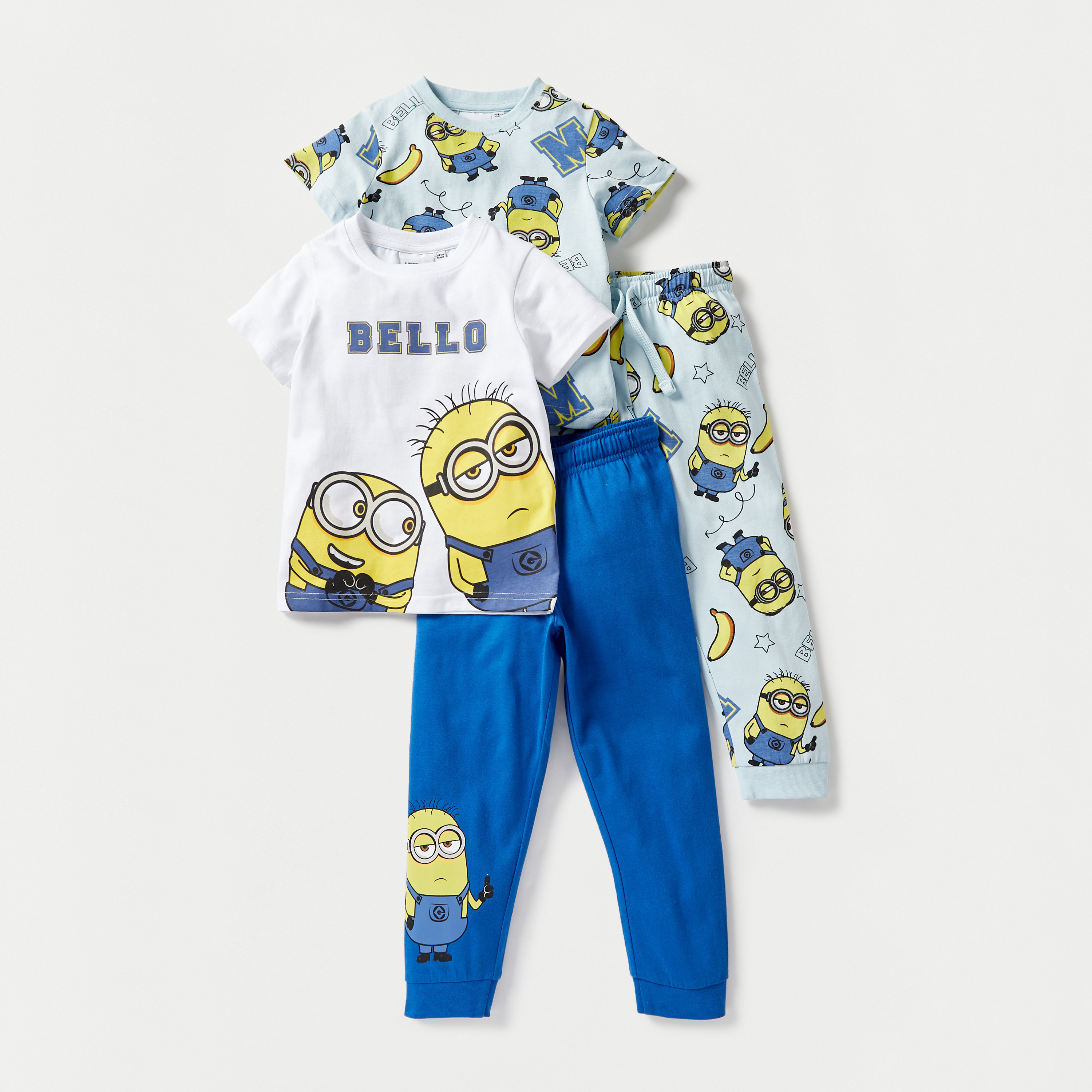 طقم بنطلون بيجاما وتيشيرت بطبعات جرافيك - مجموعة من طقمين-baby-boys-clothing-multipacks-image-1
