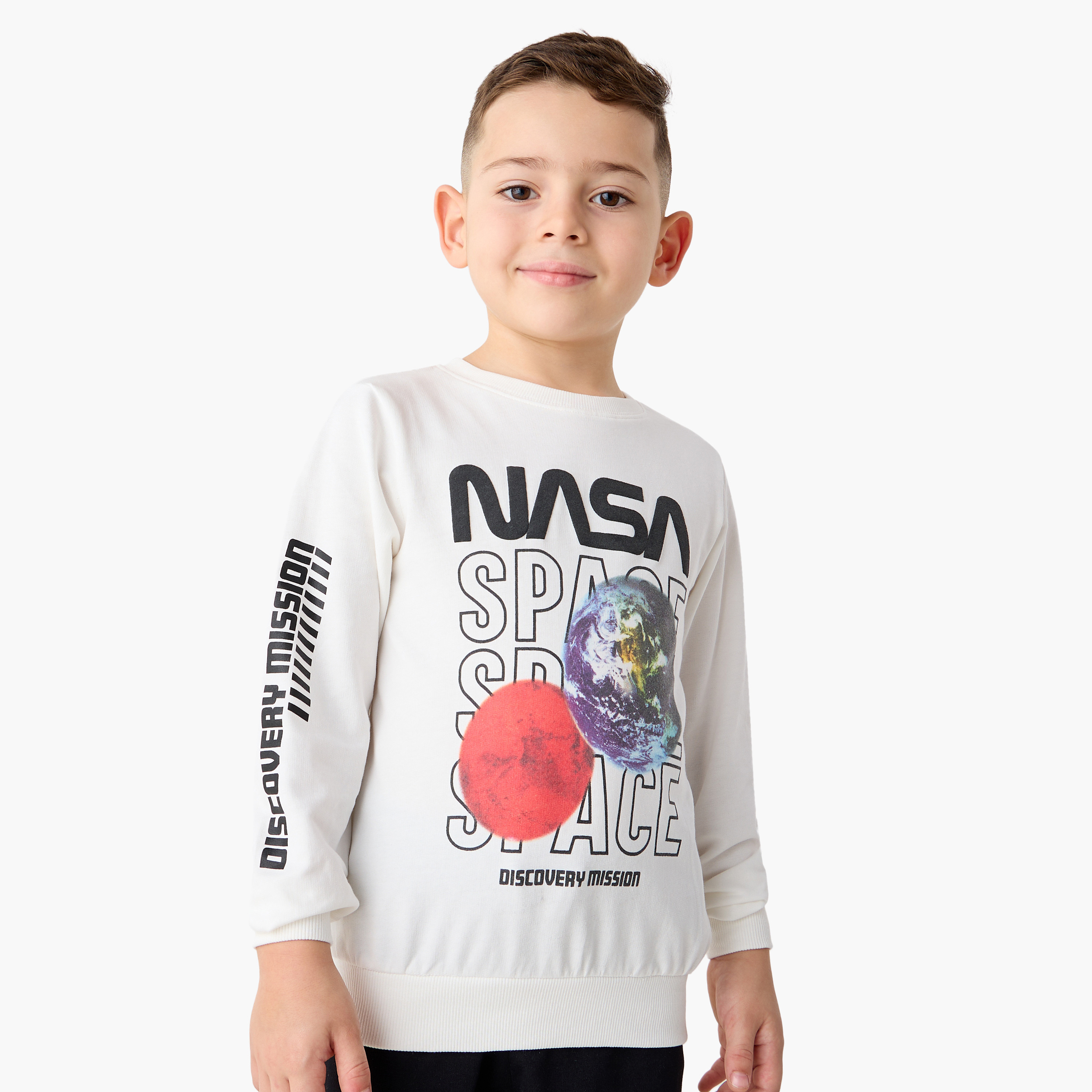NASA Printed T-shirt and Pyjama Set-boys-clothing-nightwear-image-2