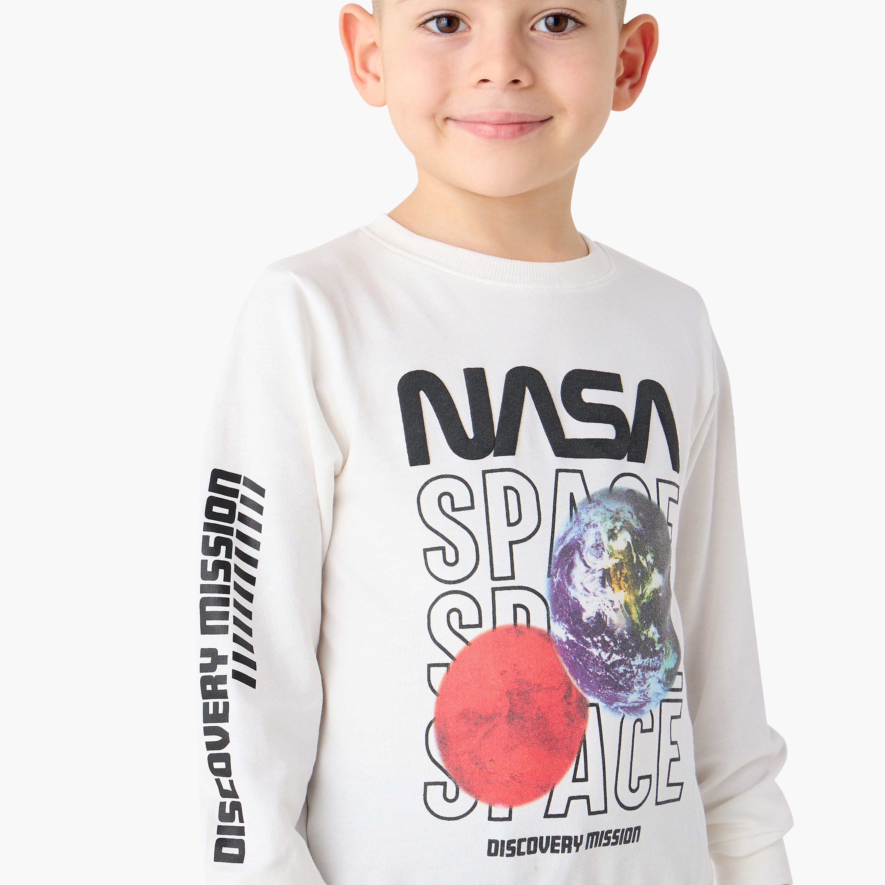 NASA Printed T-shirt and Pyjama Set-boys-clothing-nightwear-image-5