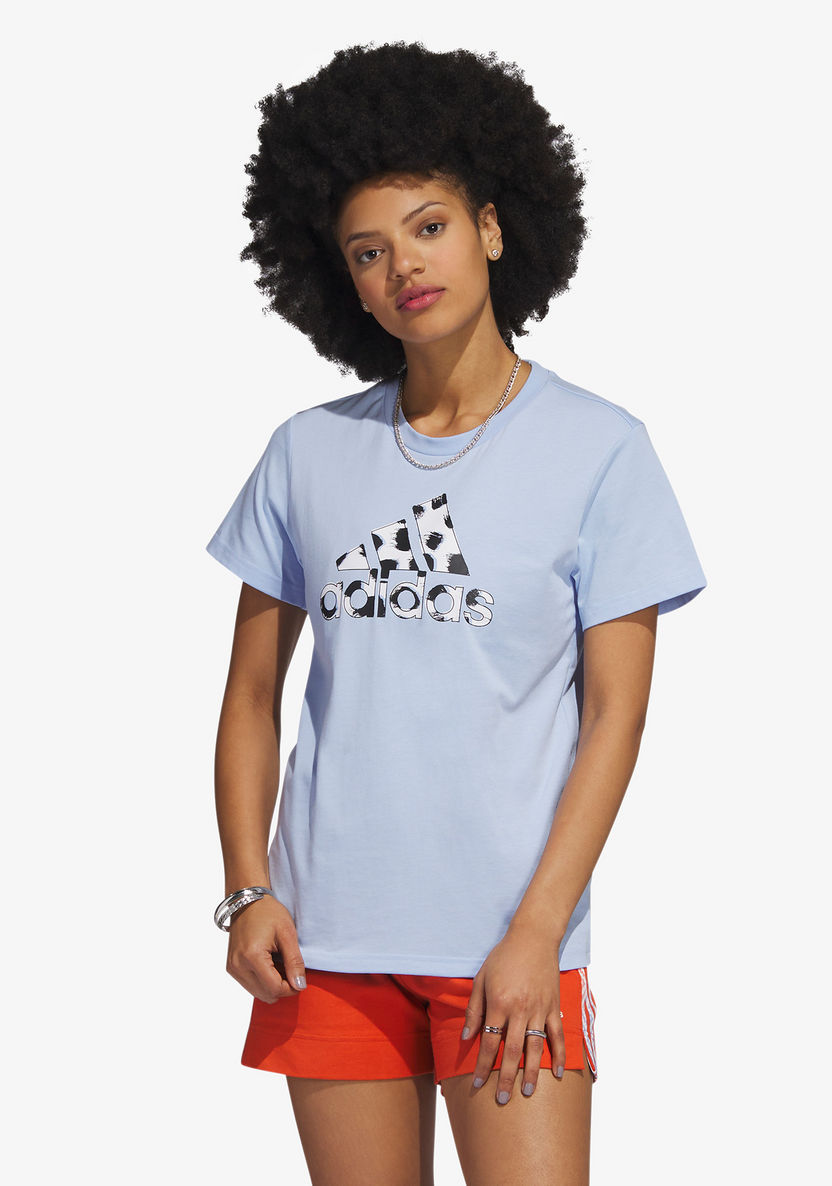 Adidas Women's Logo Print Round Neck T-shirt - H52226-T Shirts & Vests-image-0