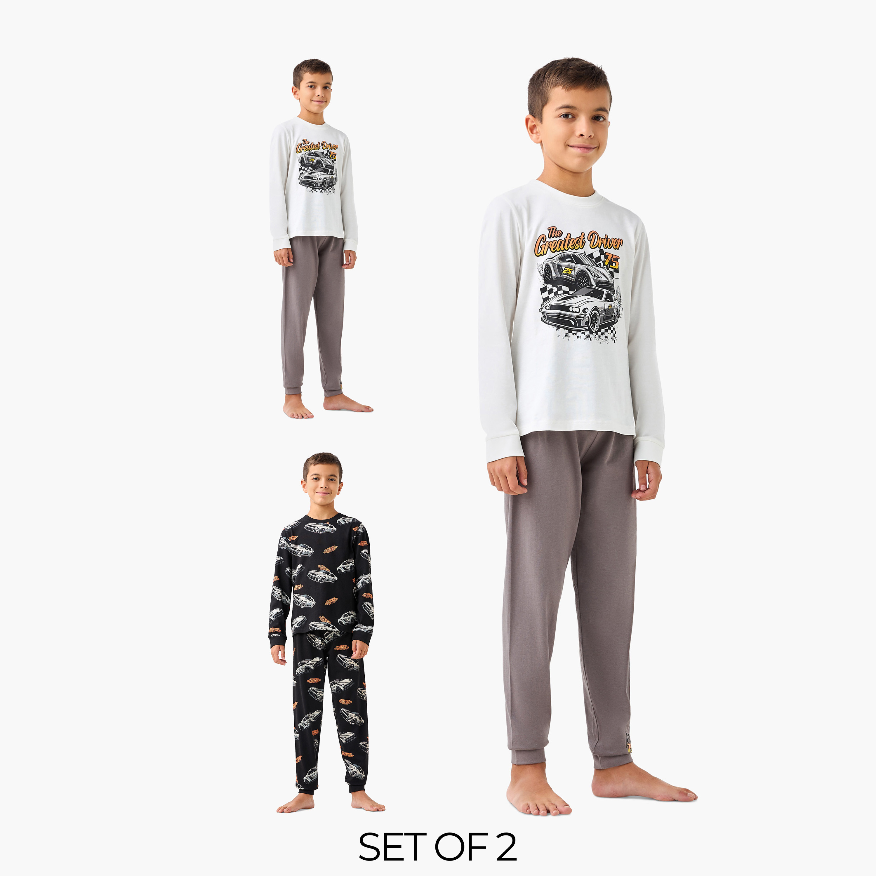 Juniors Printed T-shirt and Pyjamas - Set of 2-boys-clothing-nightwear-image-1