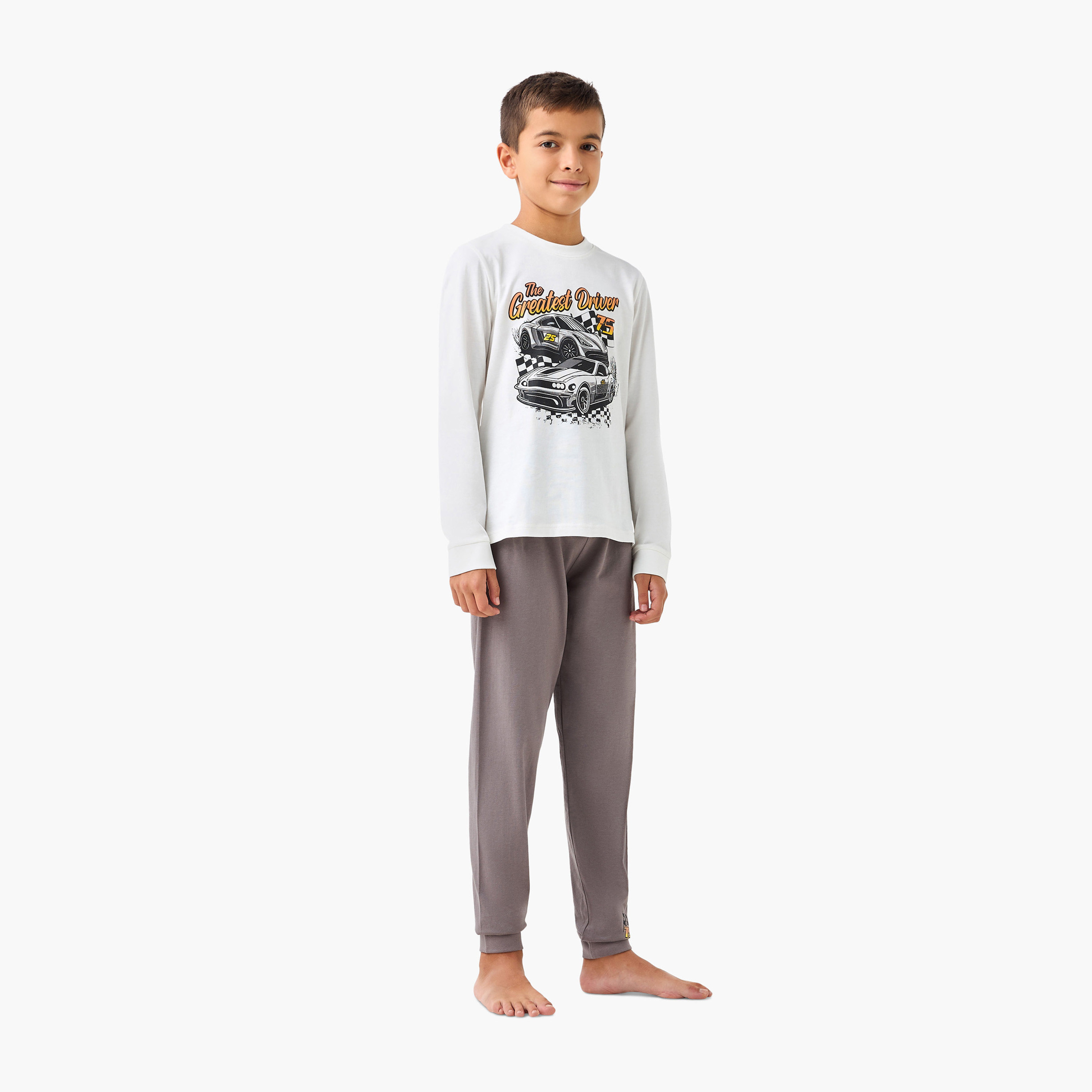 Juniors Printed T-shirt and Pyjamas - Set of 2-boys-clothing-nightwear-image-2