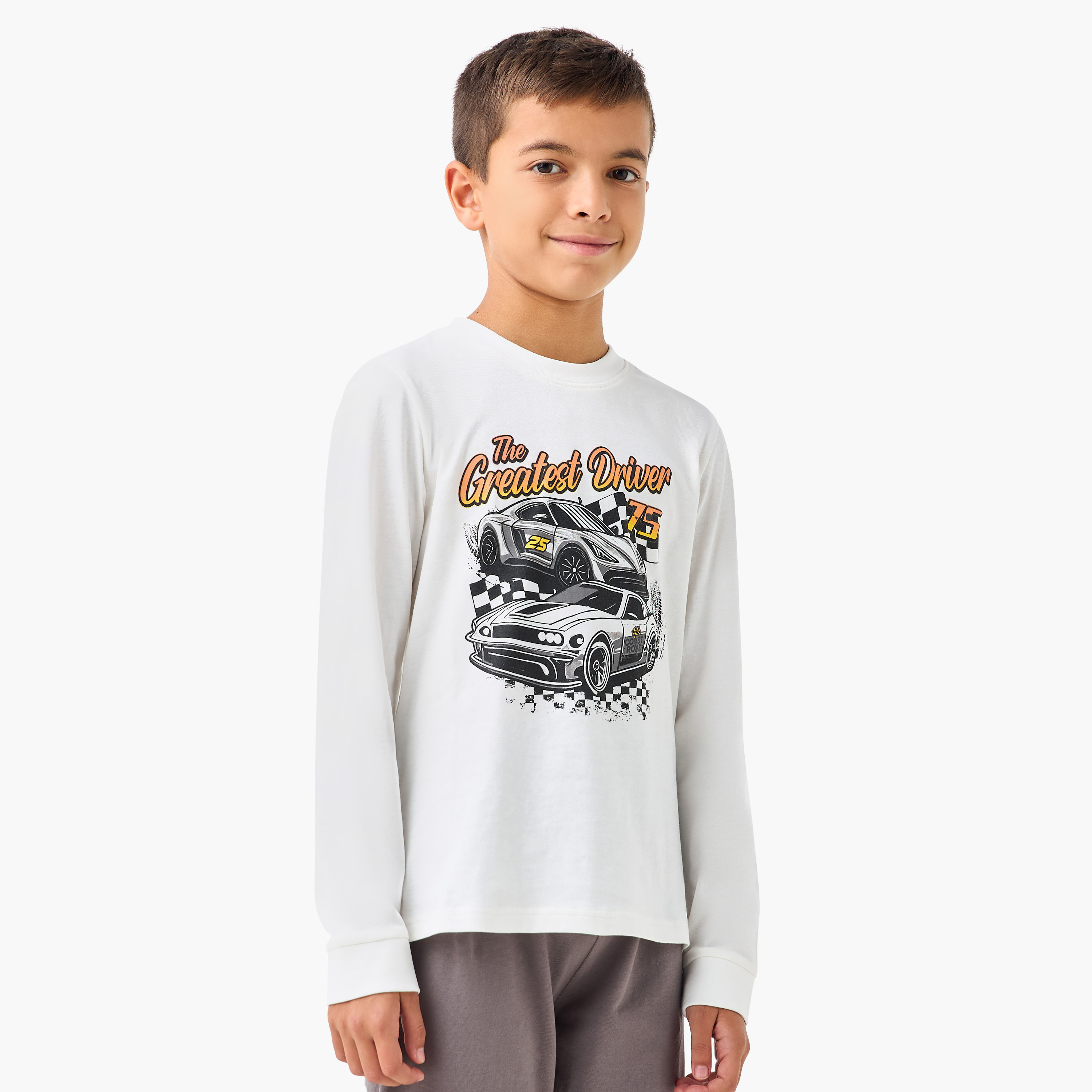 Juniors Printed T-shirt and Pyjamas - Set of 2-boys-clothing-nightwear-image-3