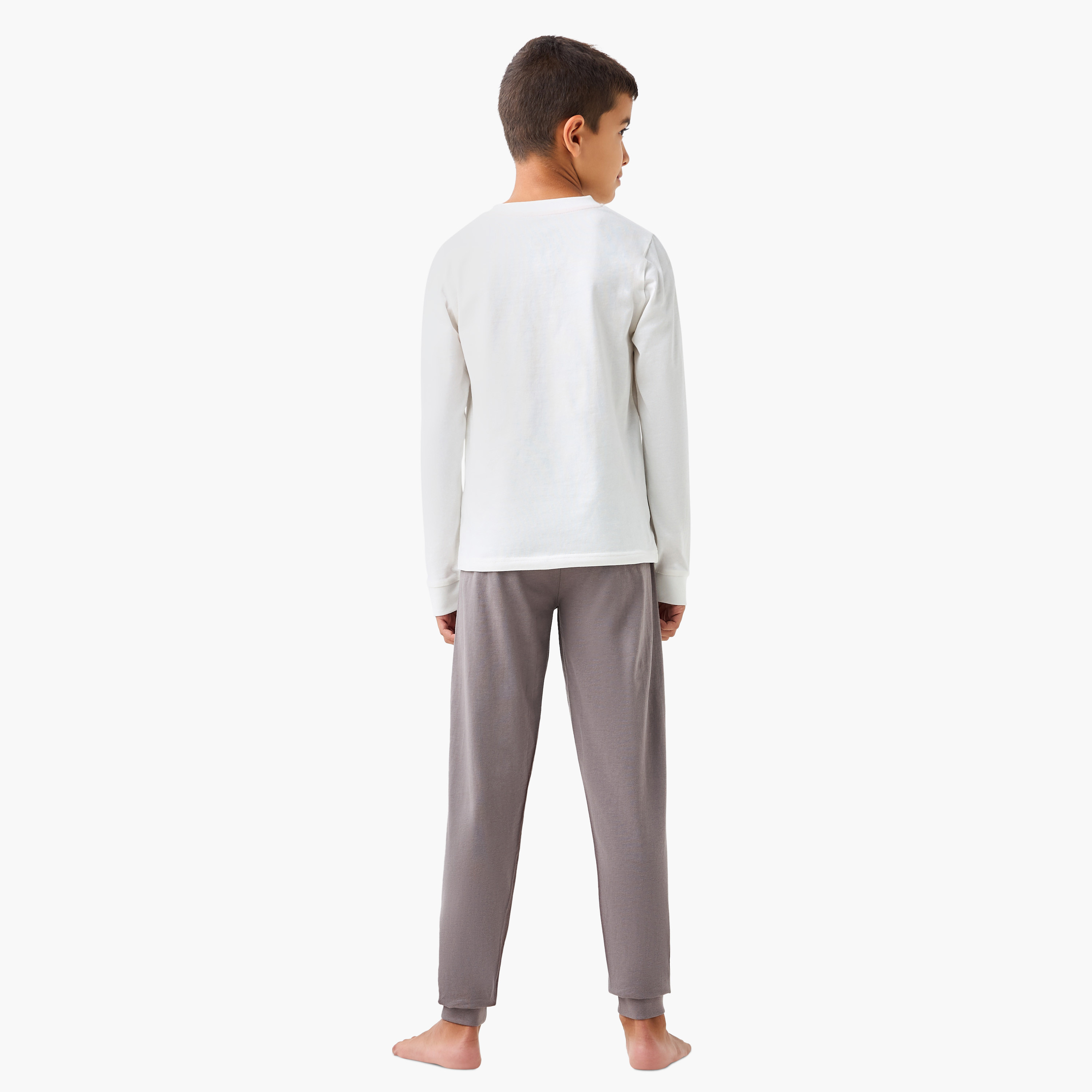 Juniors Printed T-shirt and Pyjamas - Set of 2-boys-clothing-nightwear-image-5