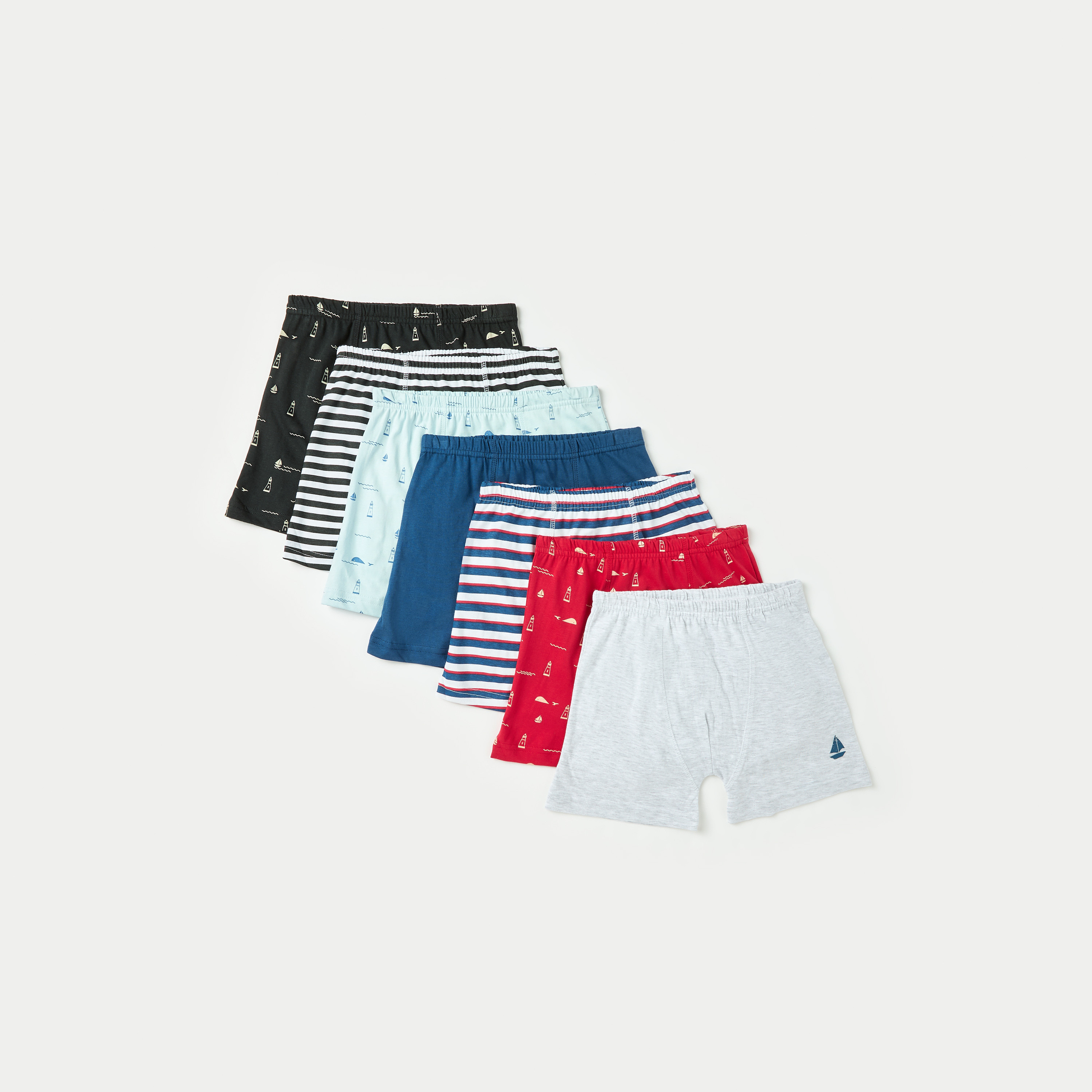 طقم شورتات بوكسر بخصر مطاطي 7 قطع متنوعة من جونيورز-boys-clothing-innerwear-boxersandbriefs-image-1