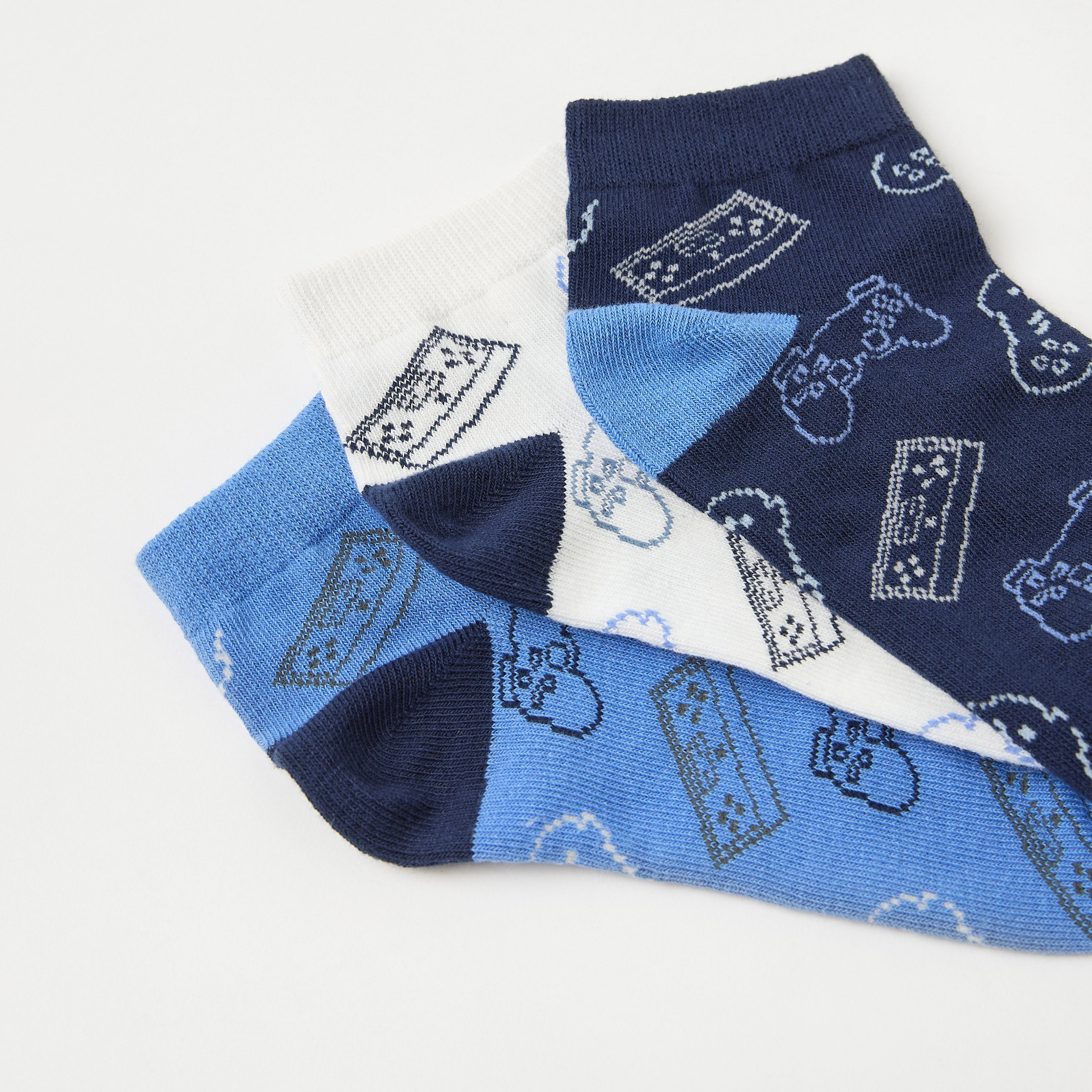 Juniors All-Over Gamer Print Socks - Set of 3-boys-accessories-socks-image-3