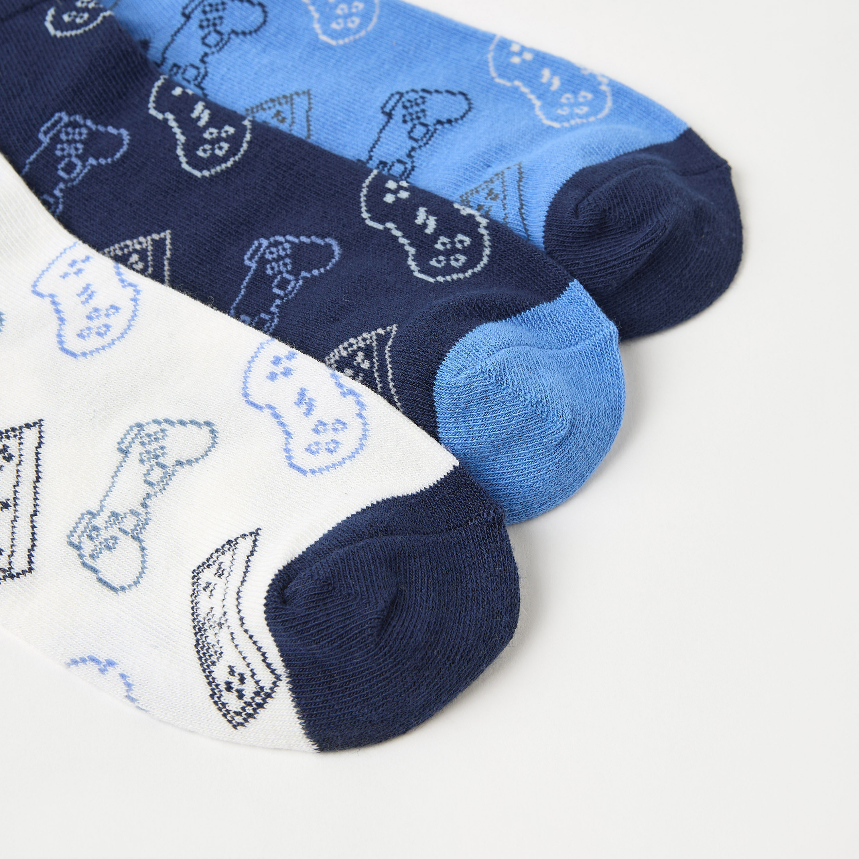 Juniors All-Over Gamer Print Socks - Set of 3-boys-accessories-socks-image-4