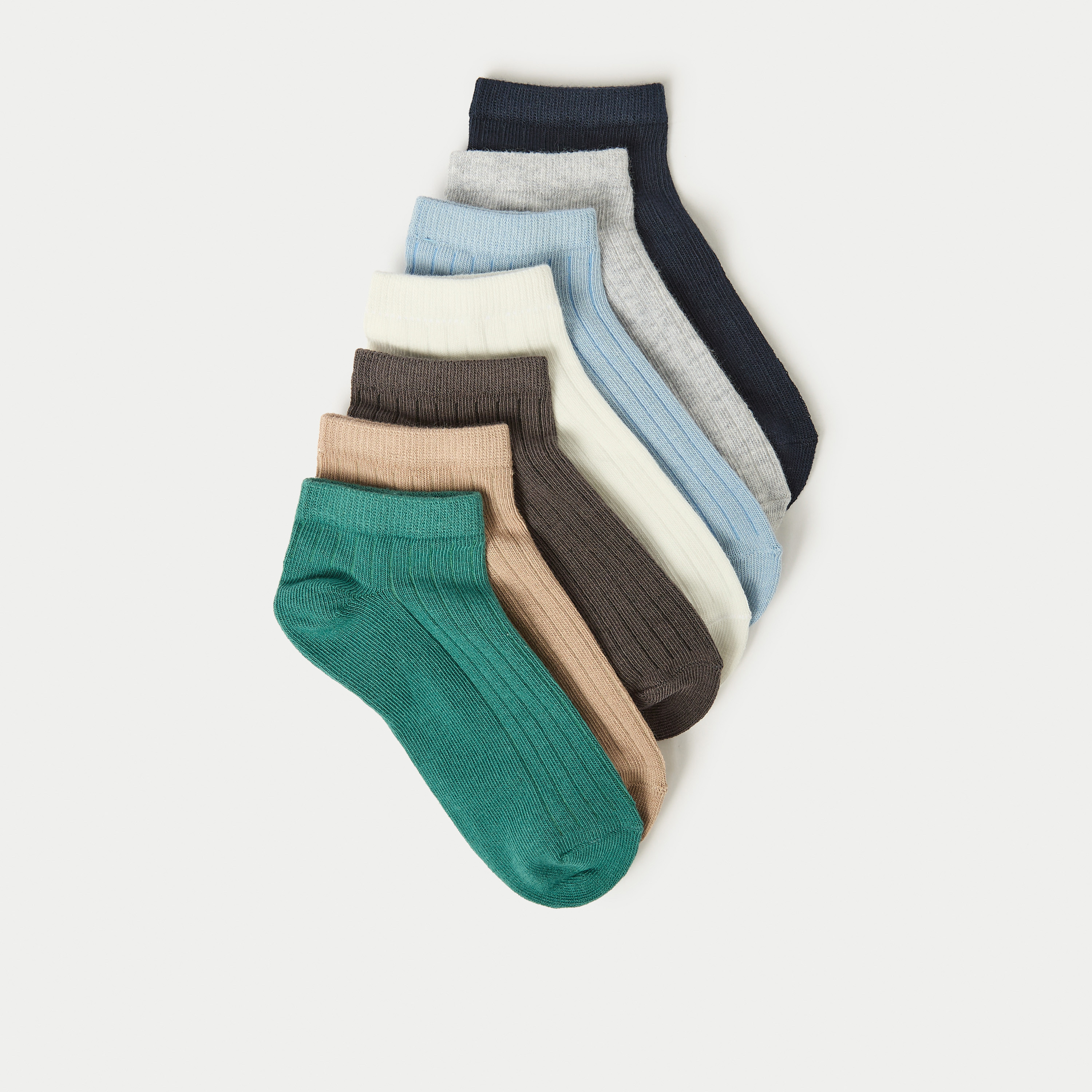 Juniors Ribbed Ankle Length Socks - Set of 7-boys-accessories-socks-image-2