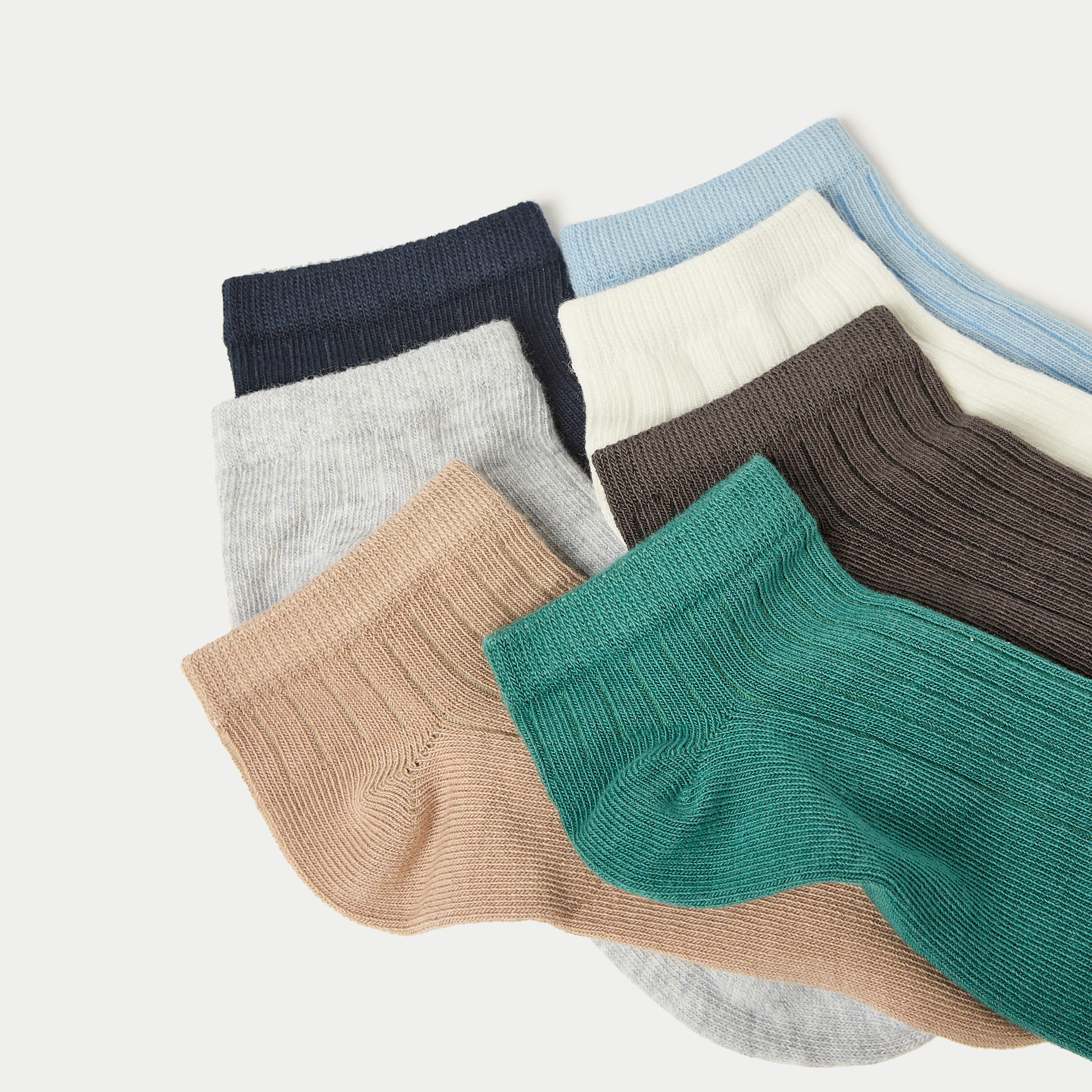 Juniors Ribbed Ankle Length Socks - Set of 7-boys-accessories-socks-image-3