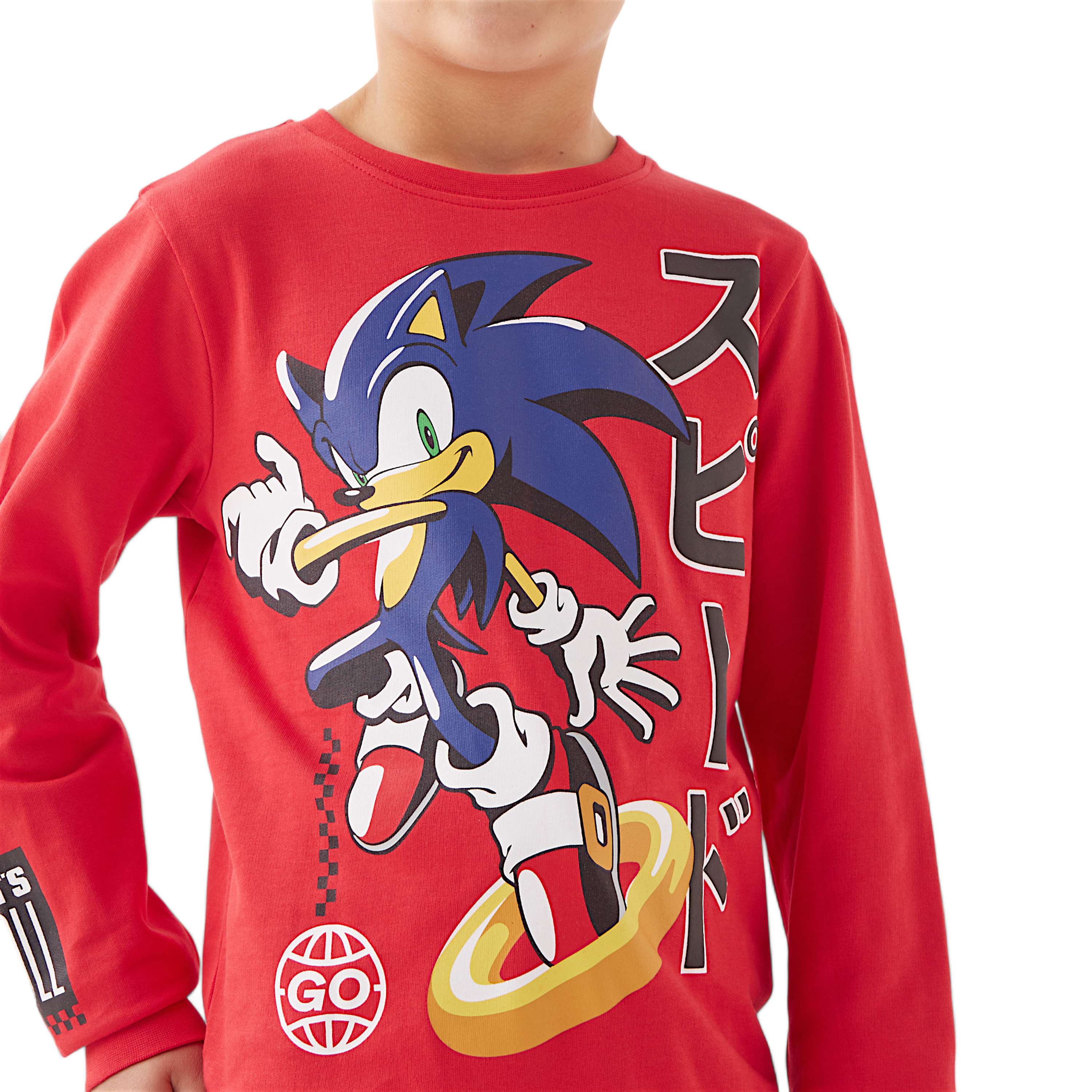 Sonic the Hedgehog Print Long Sleeves Sweatshirt and Joggers Set-boys-clothing-nightwear-image-5