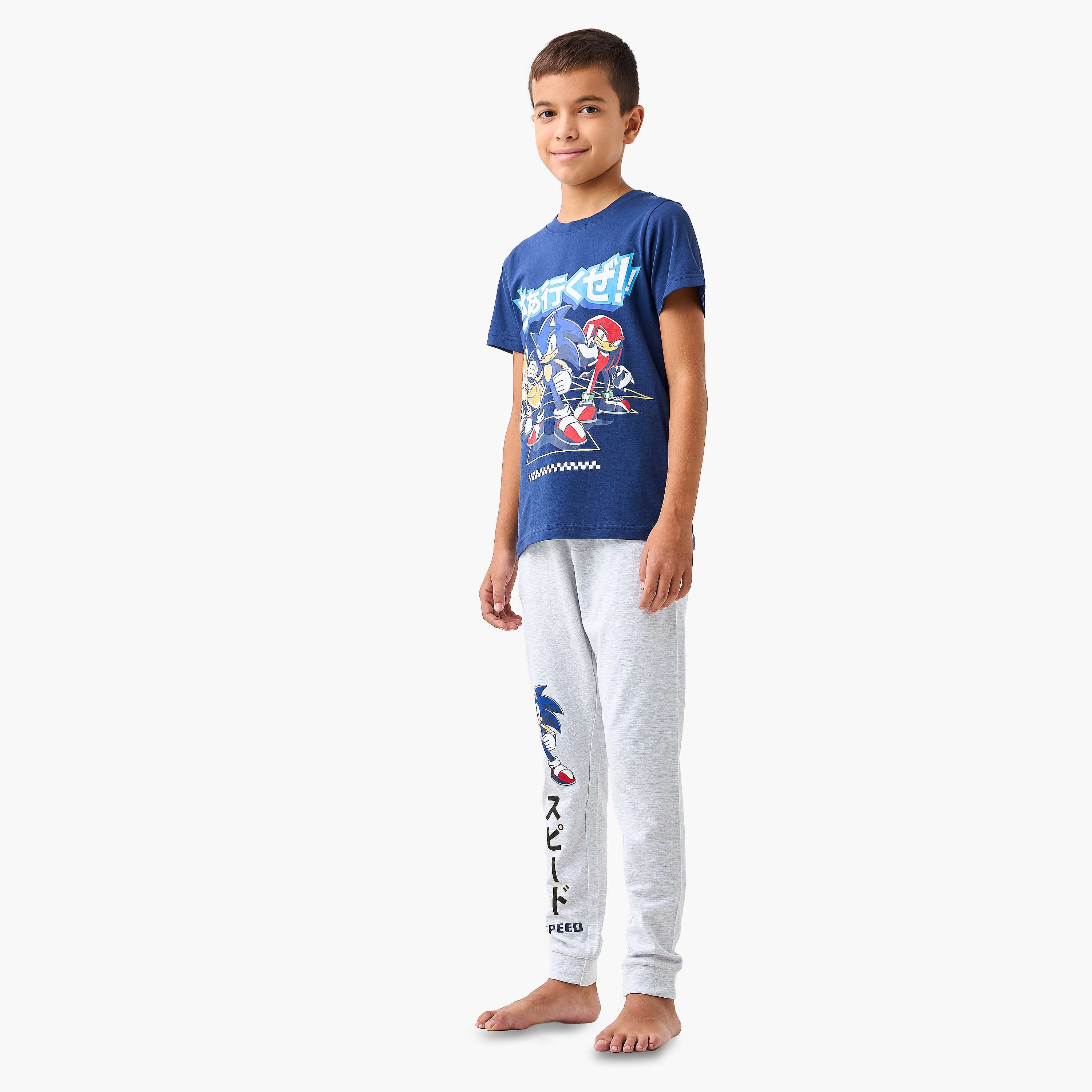 طقم بنطلون بيجاما وتيشيرت بطبعات سونيك - مجموعة من طقمين-boys-clothing-nightwear-image-6