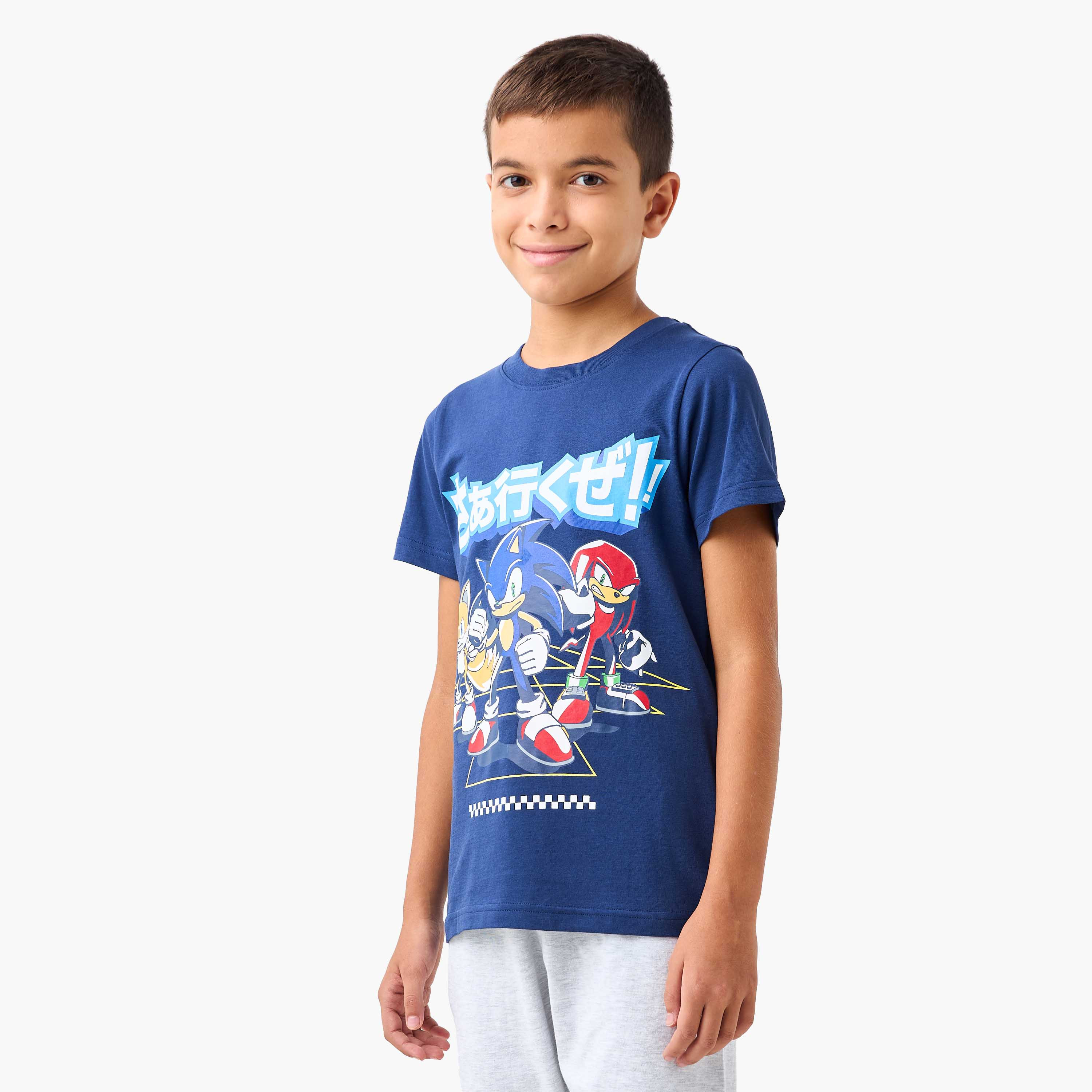 طقم بنطلون بيجاما وتيشيرت بطبعات سونيك - مجموعة من طقمين-boys-clothing-nightwear-image-5