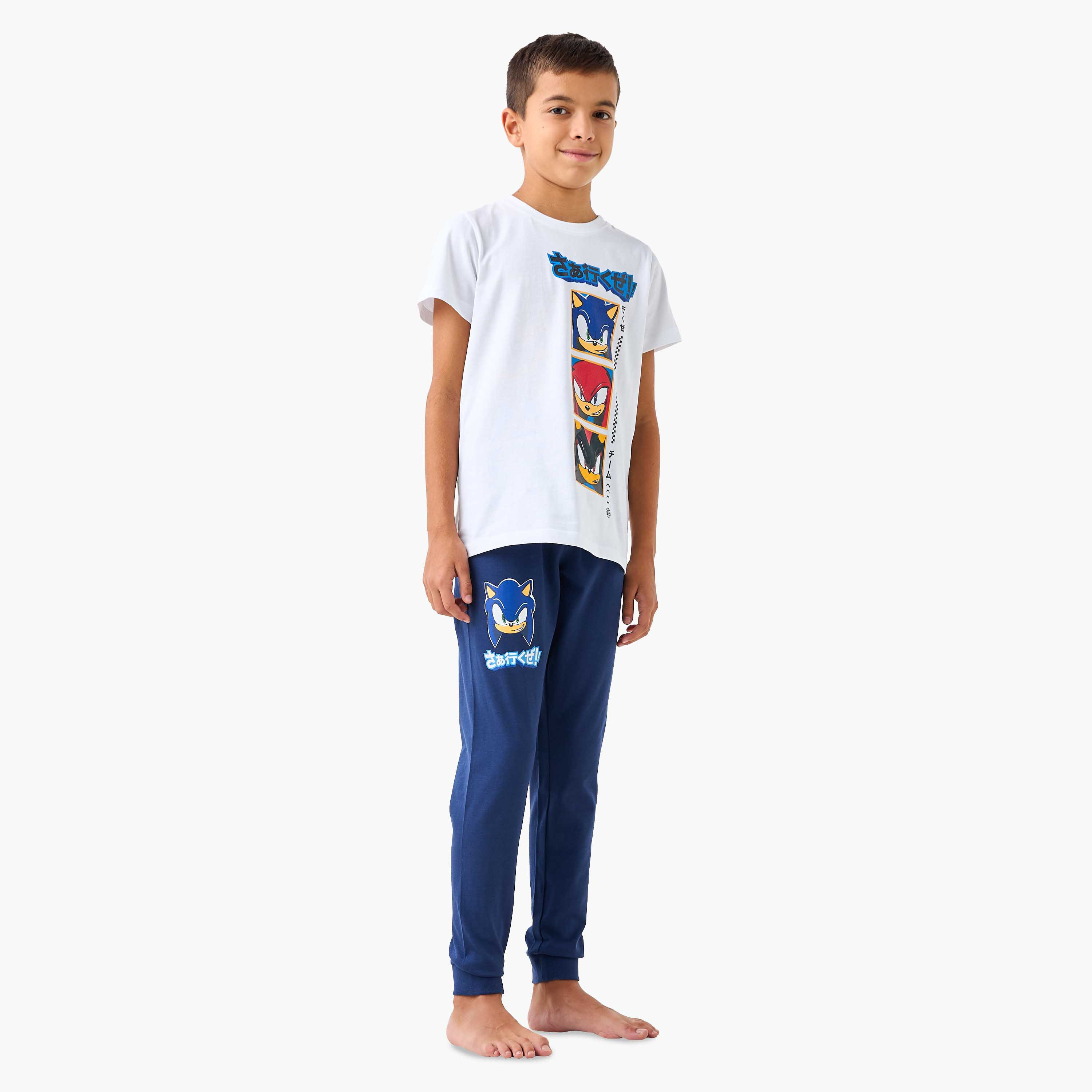 طقم بنطلون بيجاما وتيشيرت بطبعات سونيك - مجموعة من طقمين-boys-clothing-nightwear-image-3