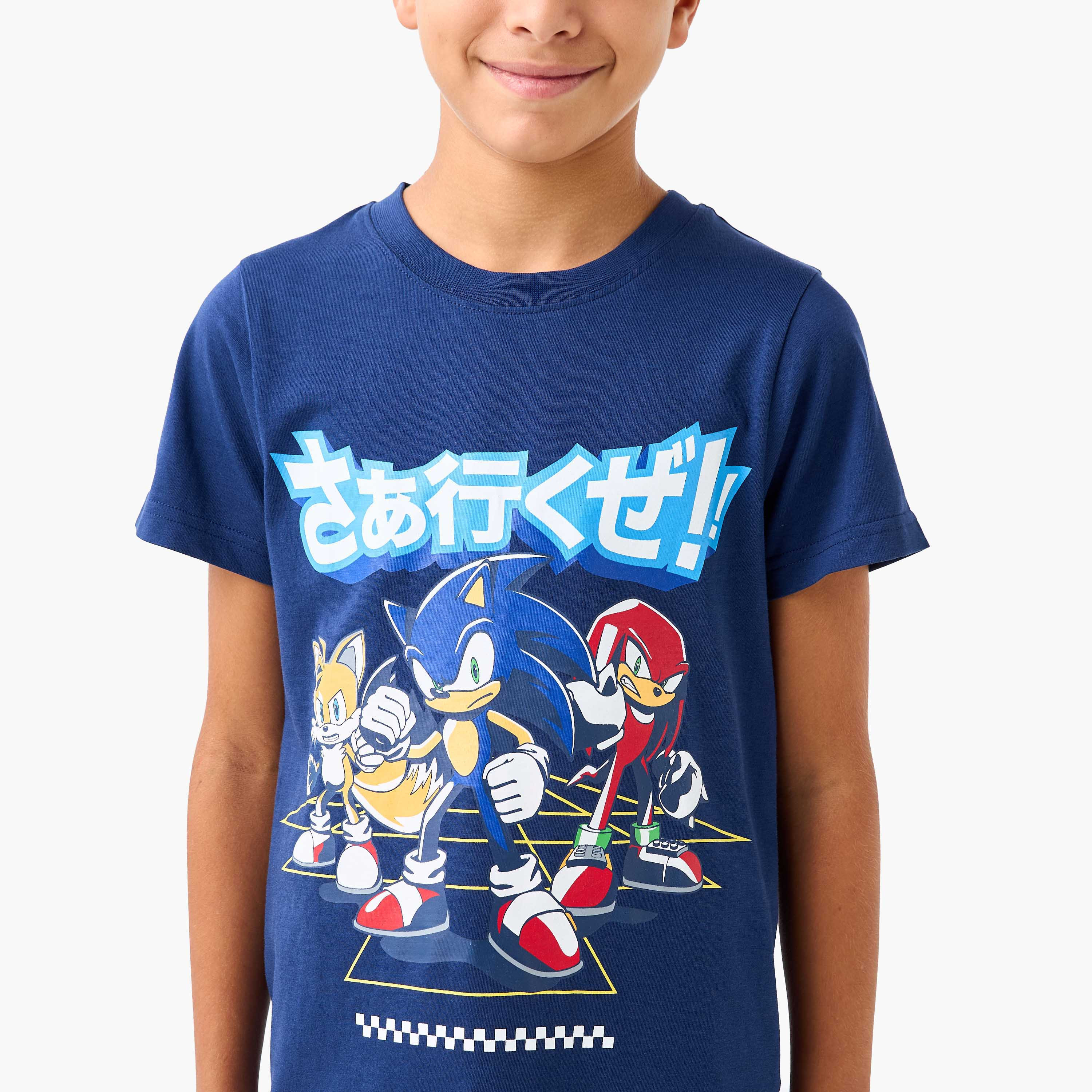 طقم بنطلون بيجاما وتيشيرت بطبعات سونيك - مجموعة من طقمين-boys-clothing-nightwear-image-1