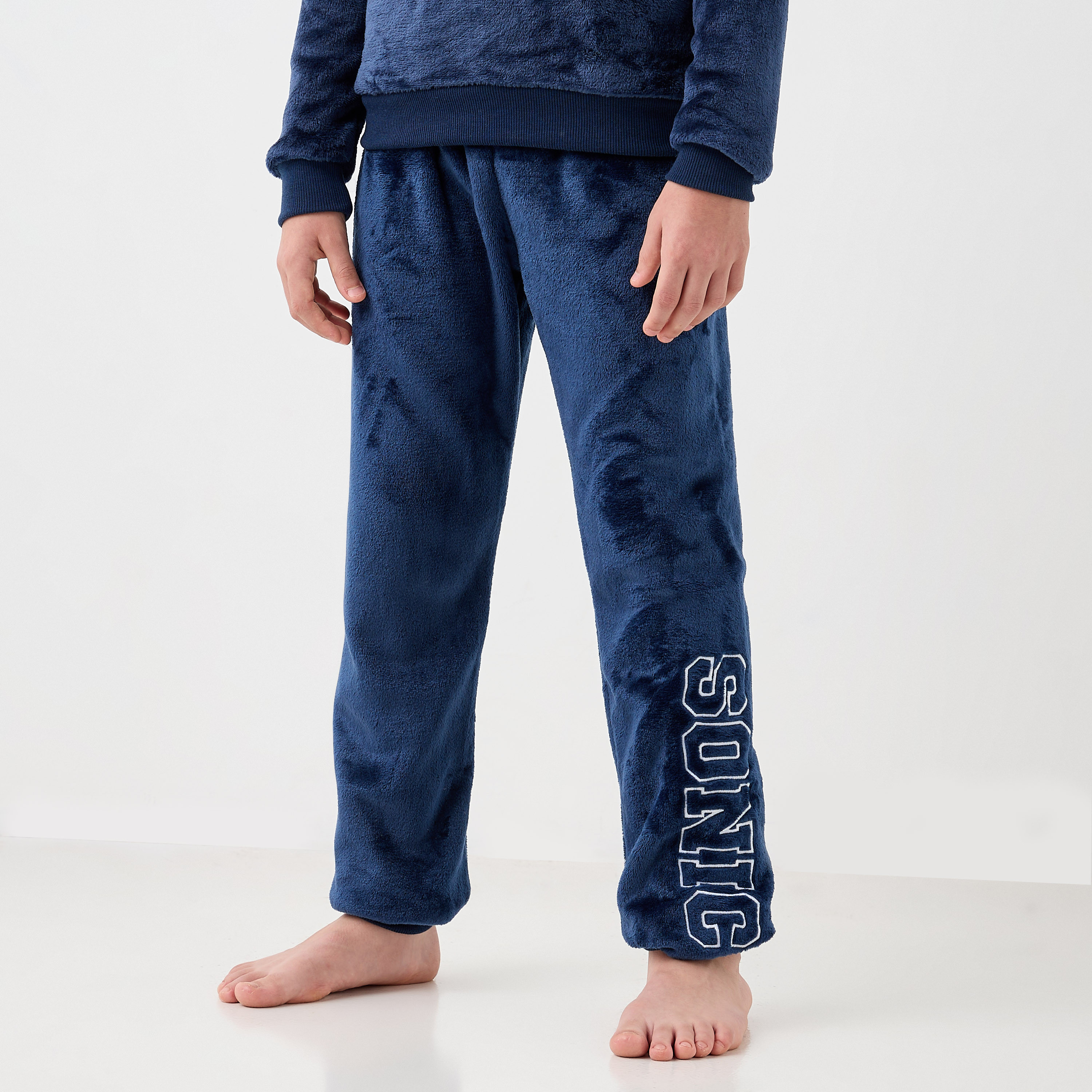Sonic the Hedgehog Textured Long Sleeves Sweatshirt and Elasticated Pyjama Set-boys-clothing-nightwear-image-3