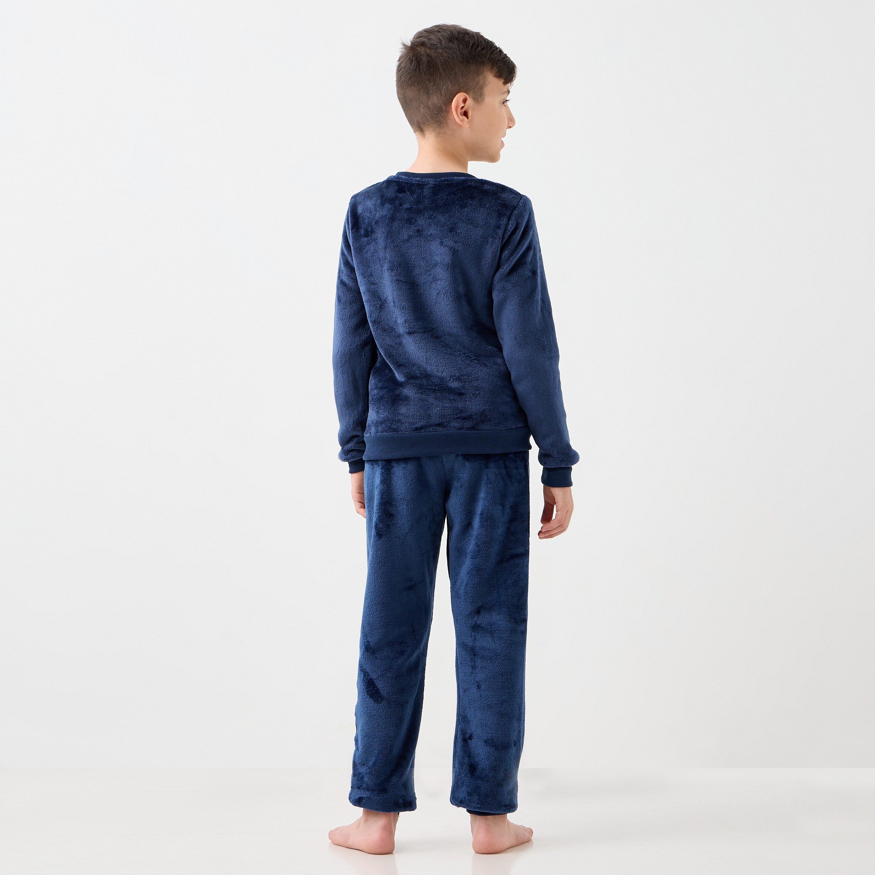 Sonic the Hedgehog Textured Long Sleeves Sweatshirt and Elasticated Pyjama Set-boys-clothing-nightwear-image-4