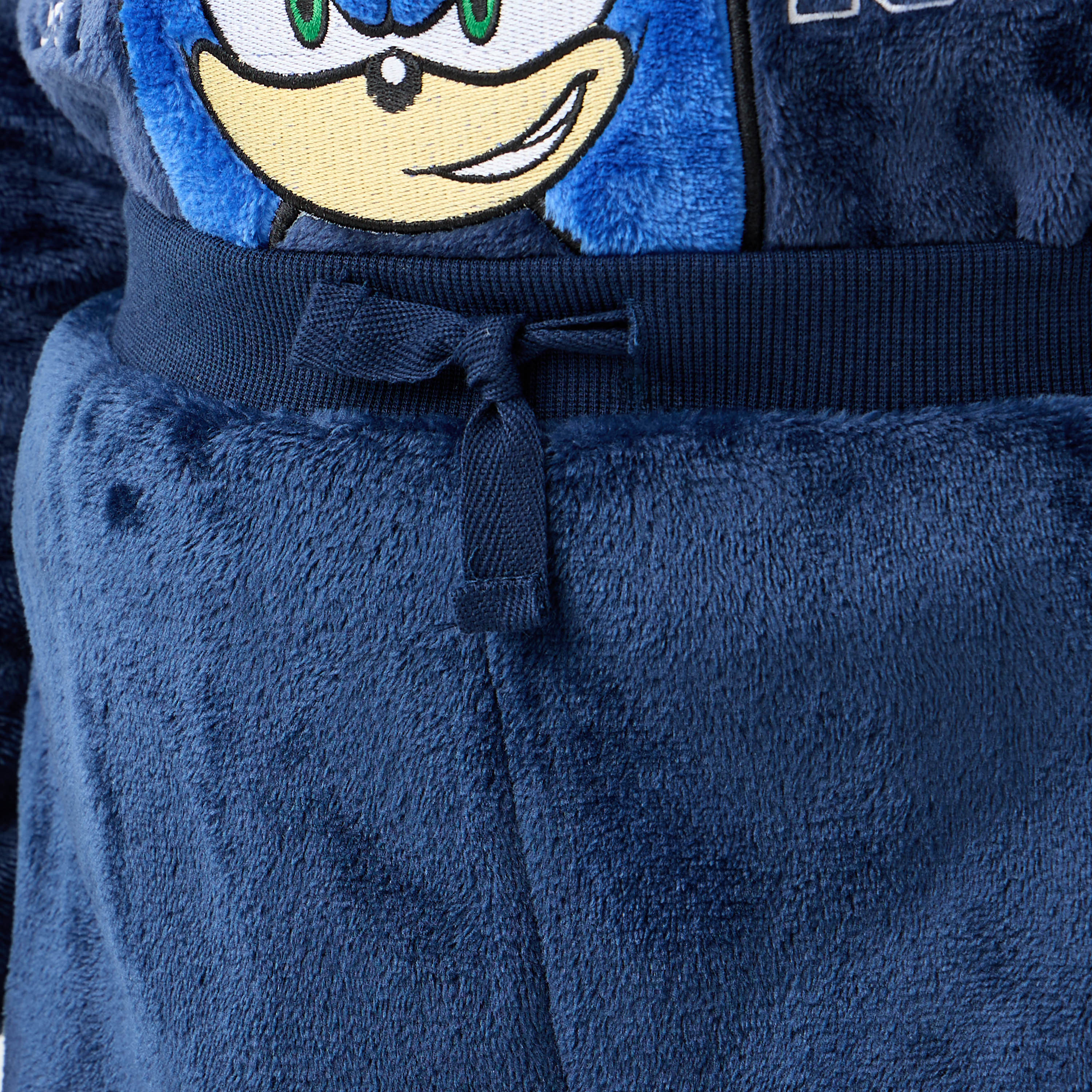 Sonic the Hedgehog Textured Long Sleeves Sweatshirt and Elasticated Pyjama Set-boys-clothing-nightwear-image-6