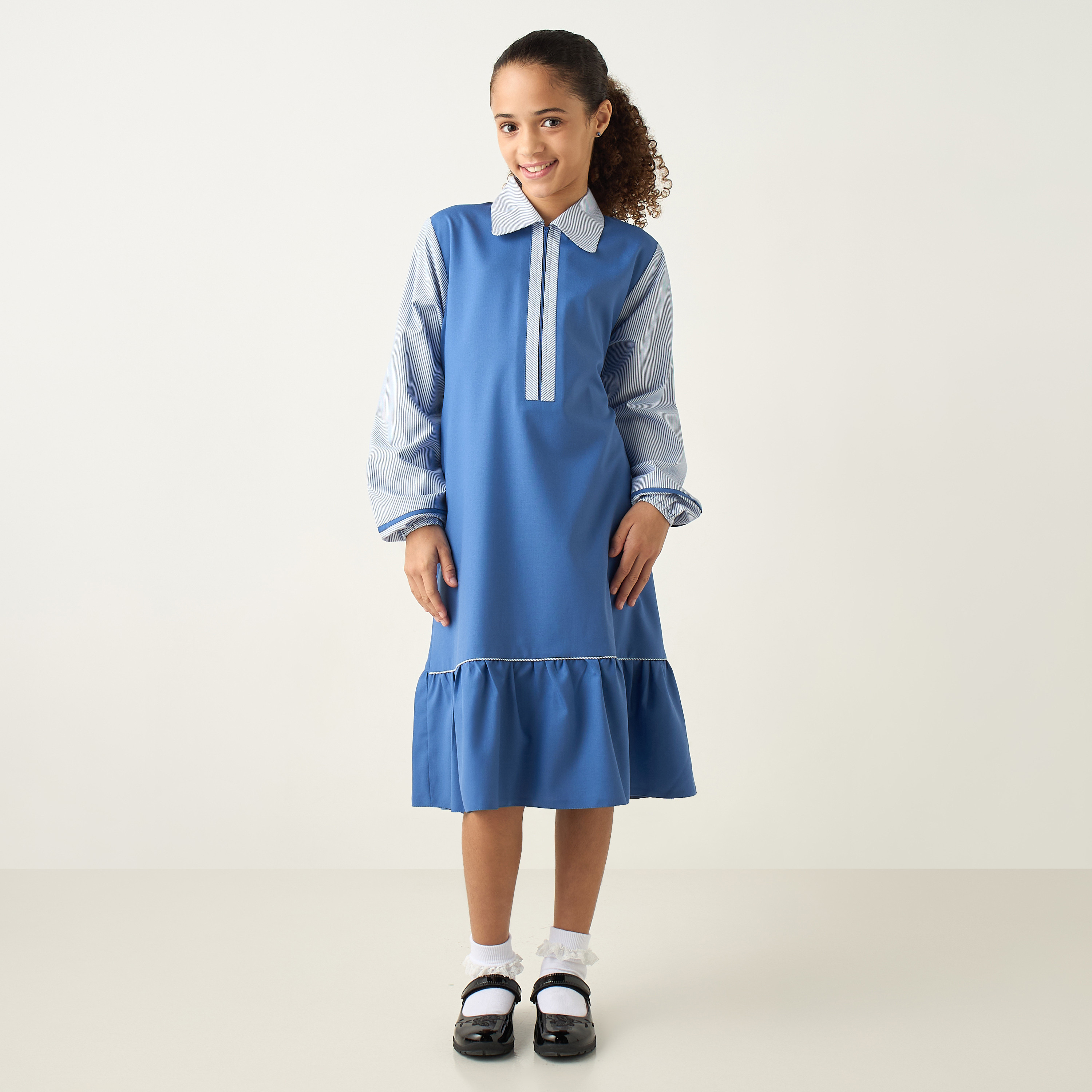 Shops long sleeve pinafore dress