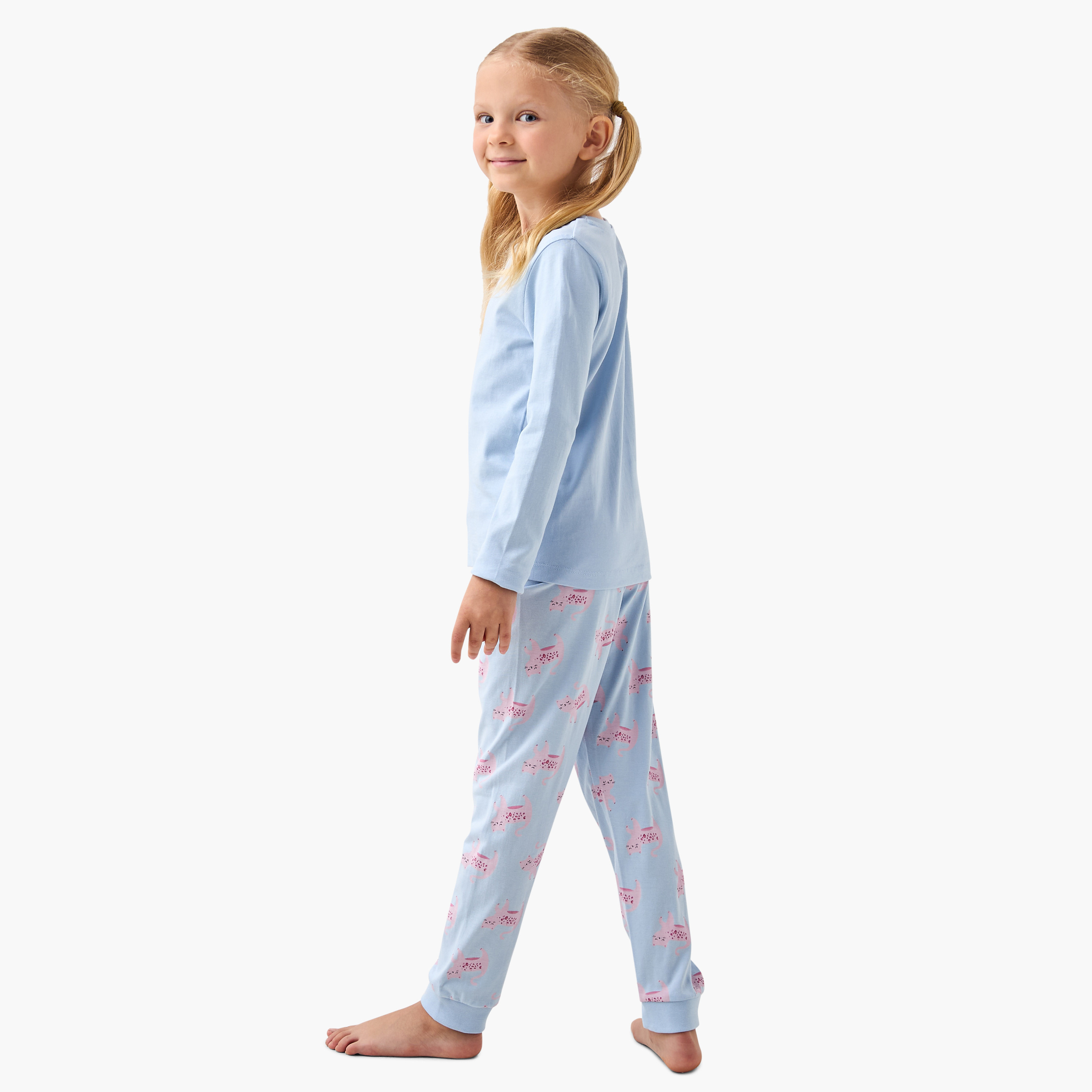 بنطلونات بيجاما وتيشيرتات بطبعات من جونيورز - مجموعة 3 أطقم-girls-clothing-nightwear-image-5