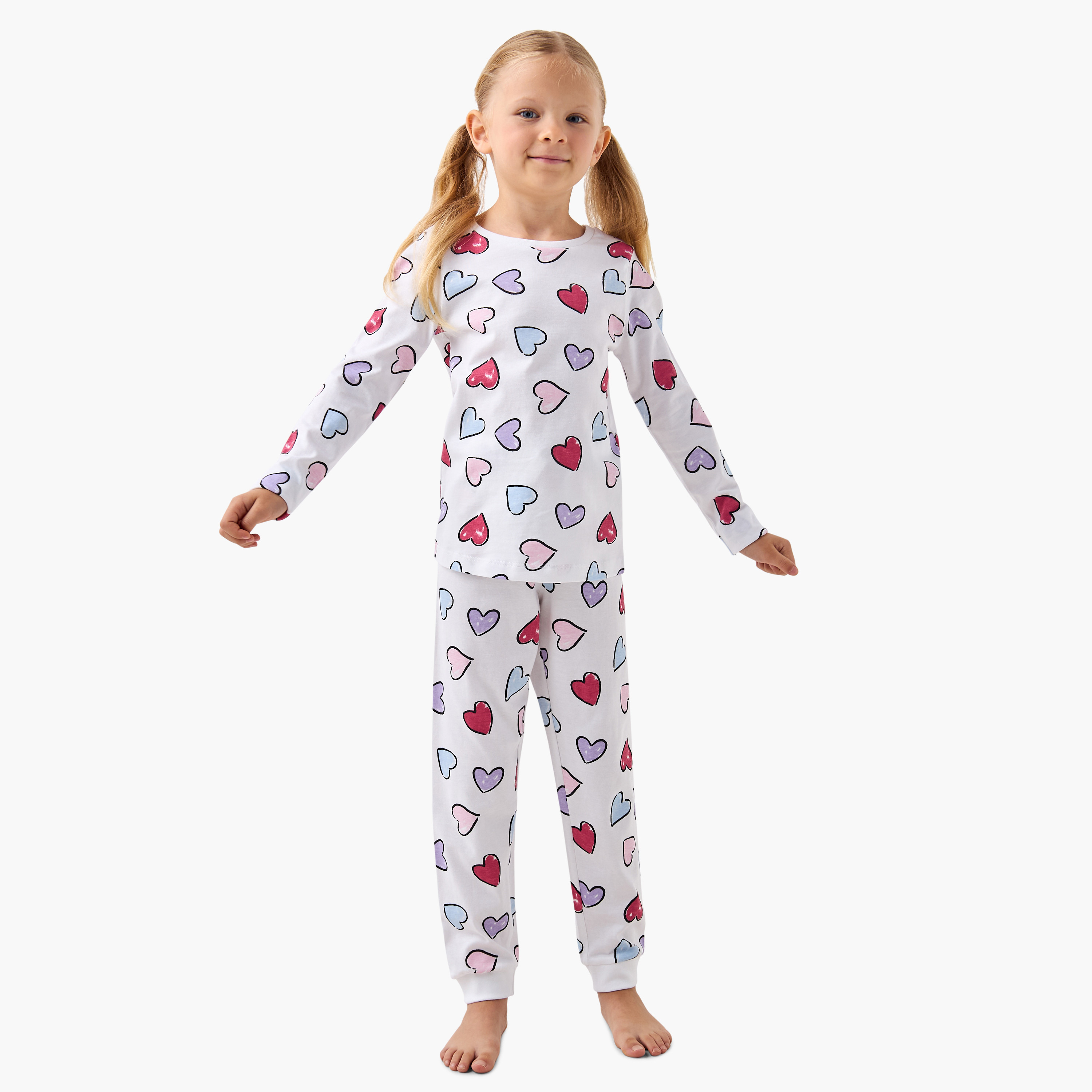 بنطلونات بيجاما وتيشيرتات بطبعات من جونيورز - مجموعة 3 أطقم-girls-clothing-nightwear-image-7