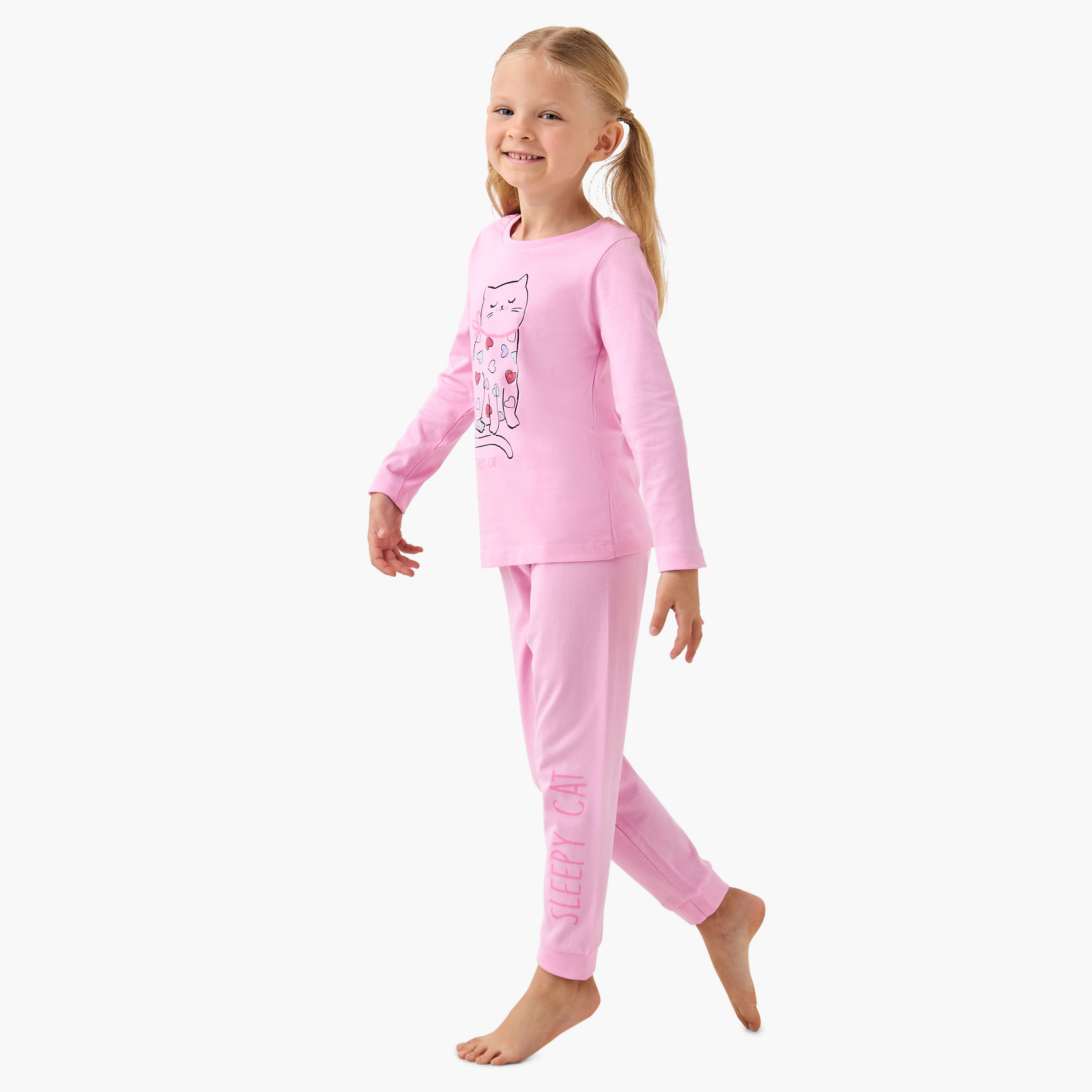 بنطلونات بيجاما وتيشيرتات بطبعات من جونيورز - مجموعة 3 أطقم-girls-clothing-nightwear-image-8