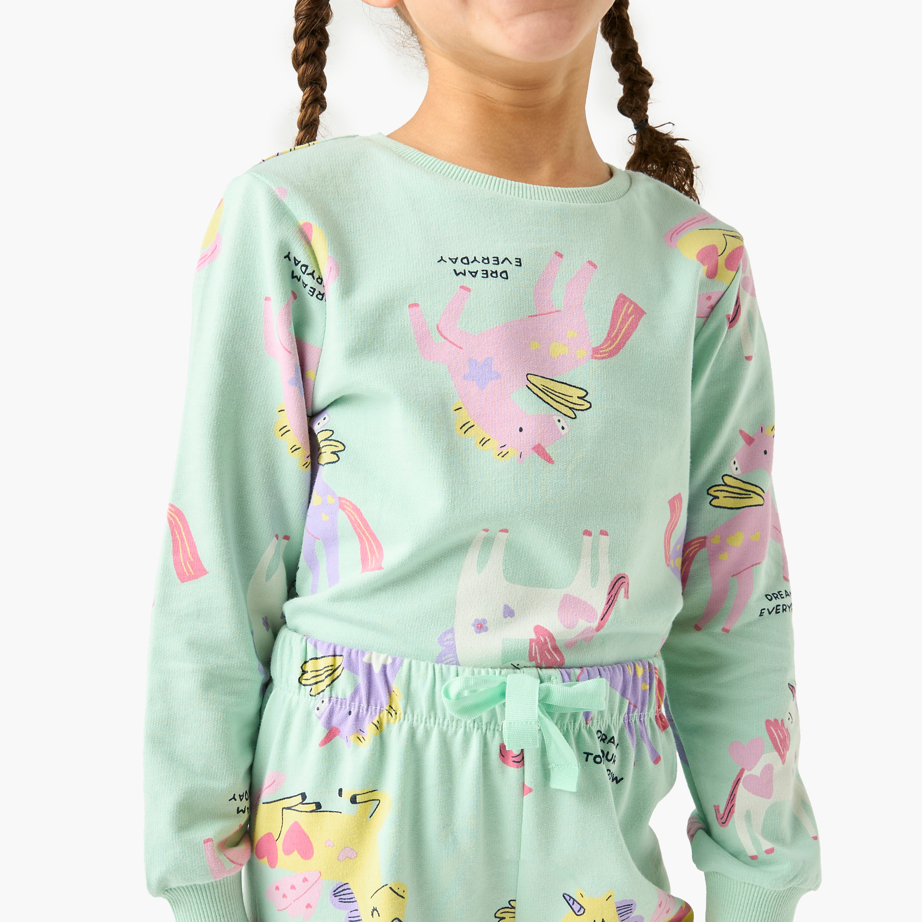 طقم بنطلون بيجاما وتيشيرت بطبعات يونيكورن من جونيورز-baby-girls-clothing-nightwear-pyjamasets-image-5