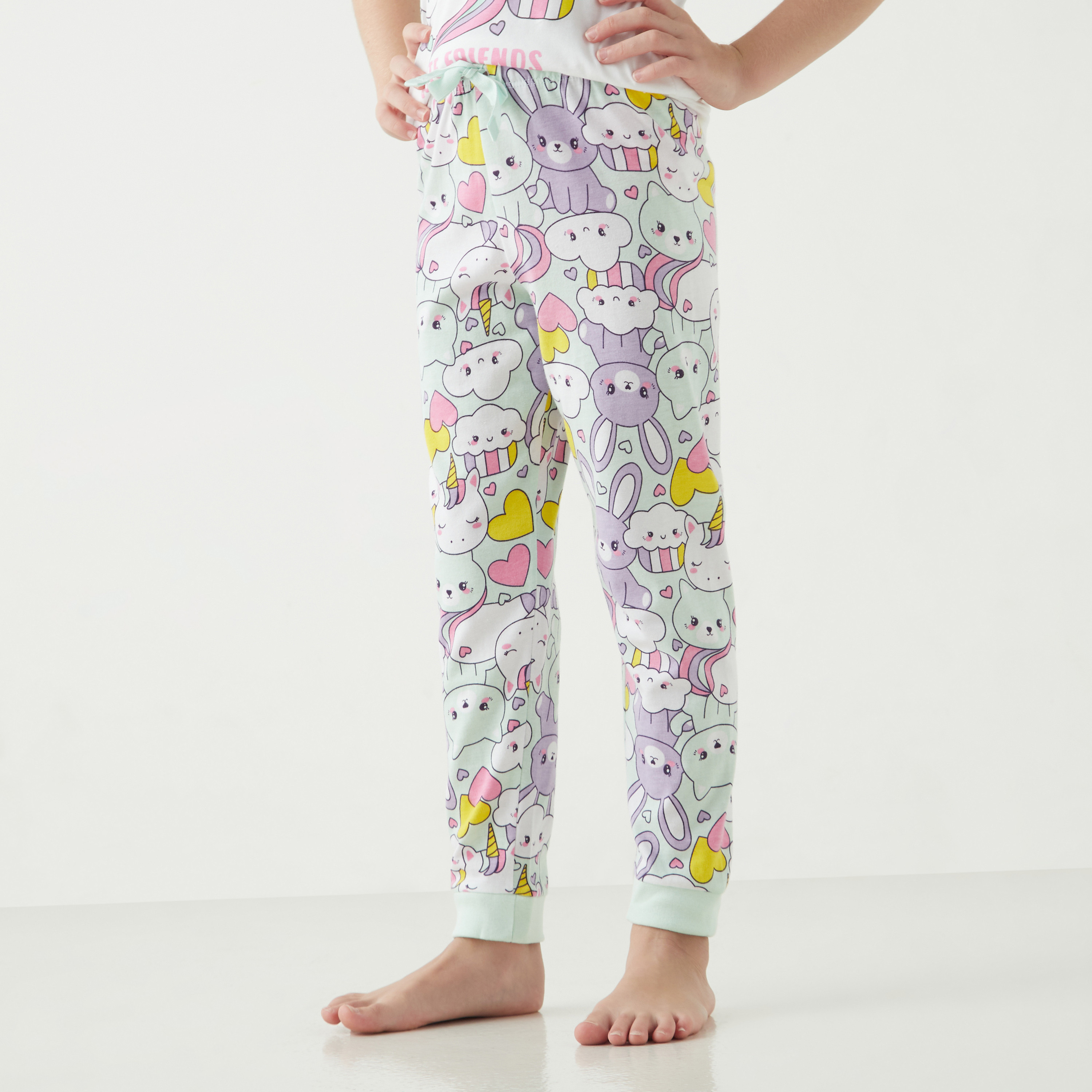 طقم بنطلون بيجاما وتيشيرت بأكمام قصيرة وطبعات من جونيورز-girls-clothing-nightwear-image-3