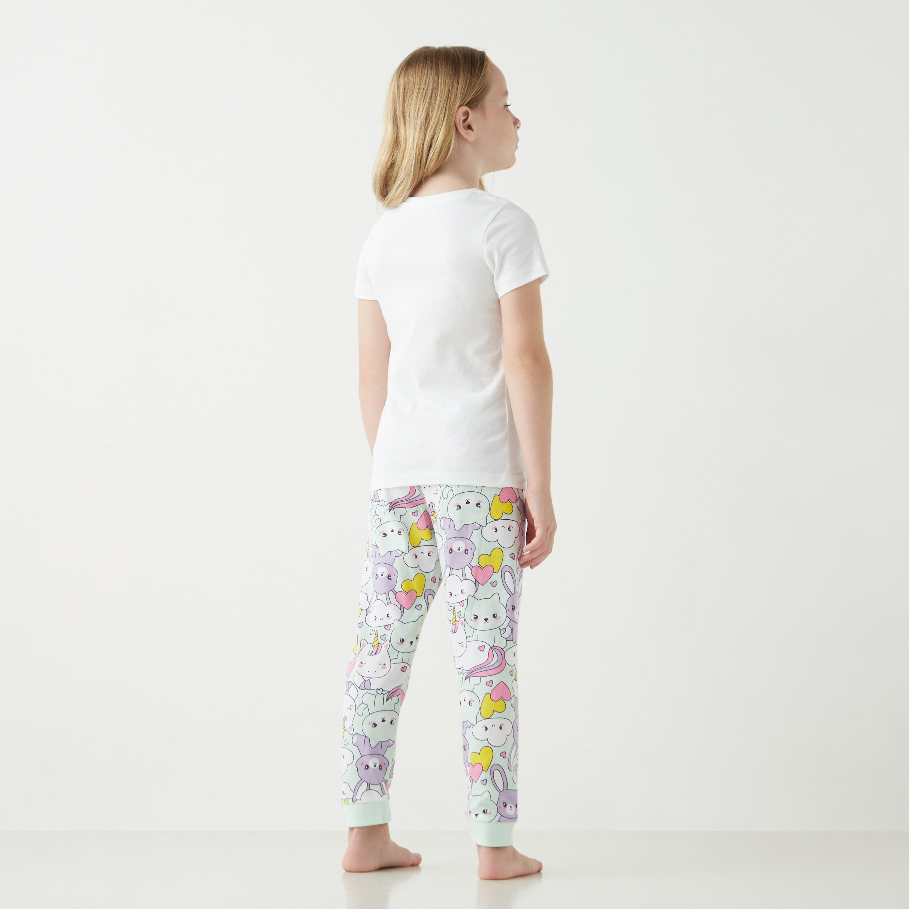 طقم بنطلون بيجاما وتيشيرت بأكمام قصيرة وطبعات من جونيورز-girls-clothing-nightwear-image-4