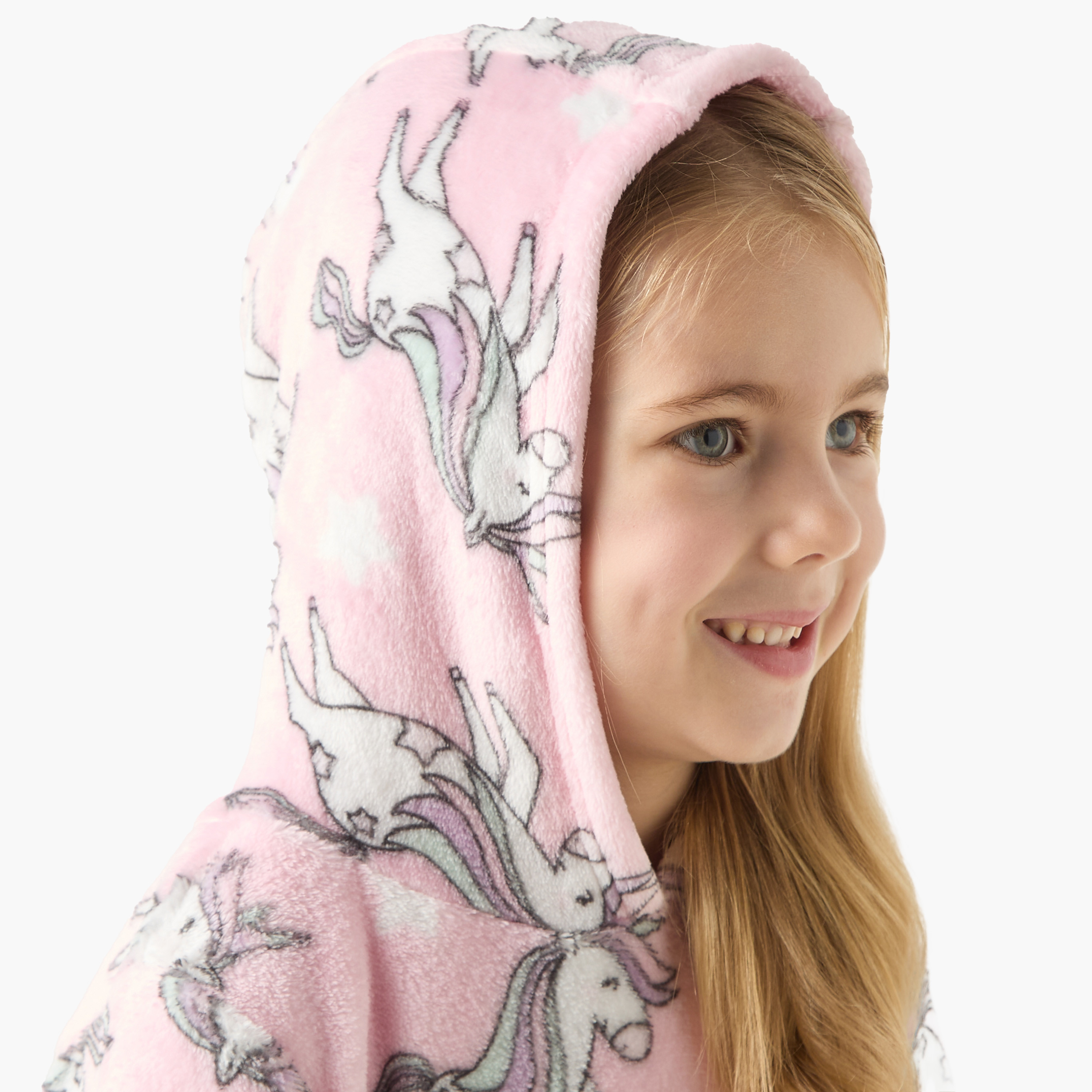 Buy Juniors All-Over Unicorn Print Hooded Night Dress with