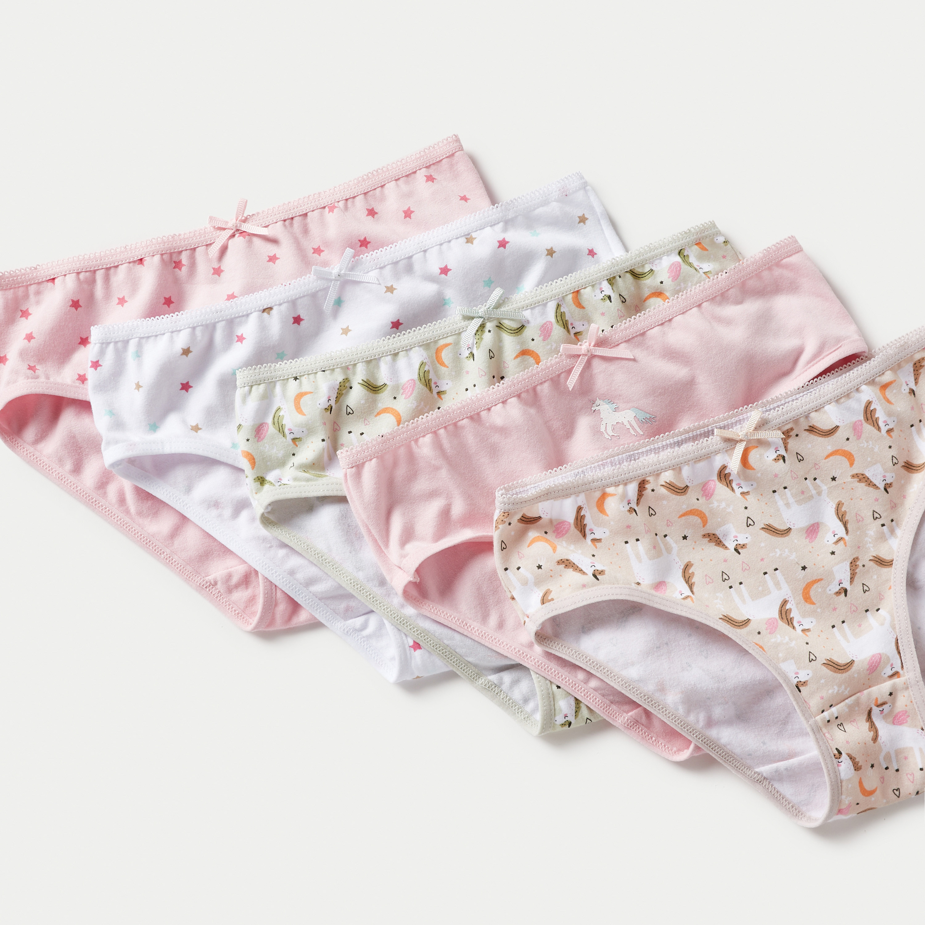 سراويل داخلية بفيونكة وطبعات من جونيورز - طقم من 5 قطع-girls-clothing-multipacks-image-3