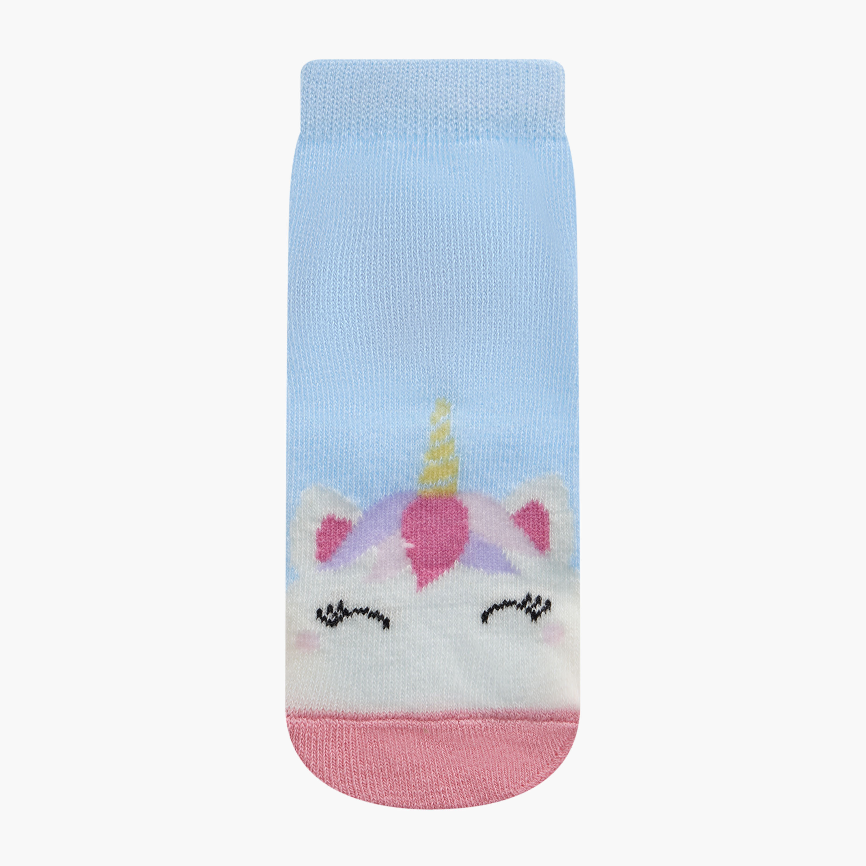 Juniors Unicorn Print Ankle Length Socks - Set of 3-baby-girls-accessories-socks-image-2