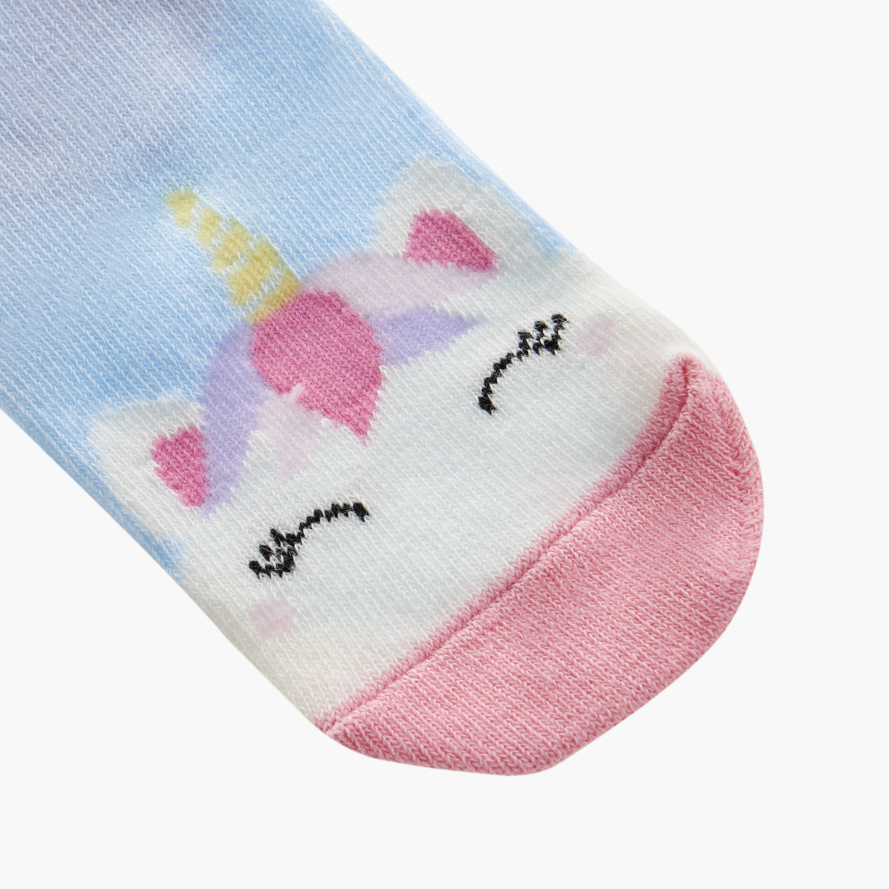 Juniors Unicorn Print Ankle Length Socks - Set of 3-baby-girls-accessories-socks-image-3