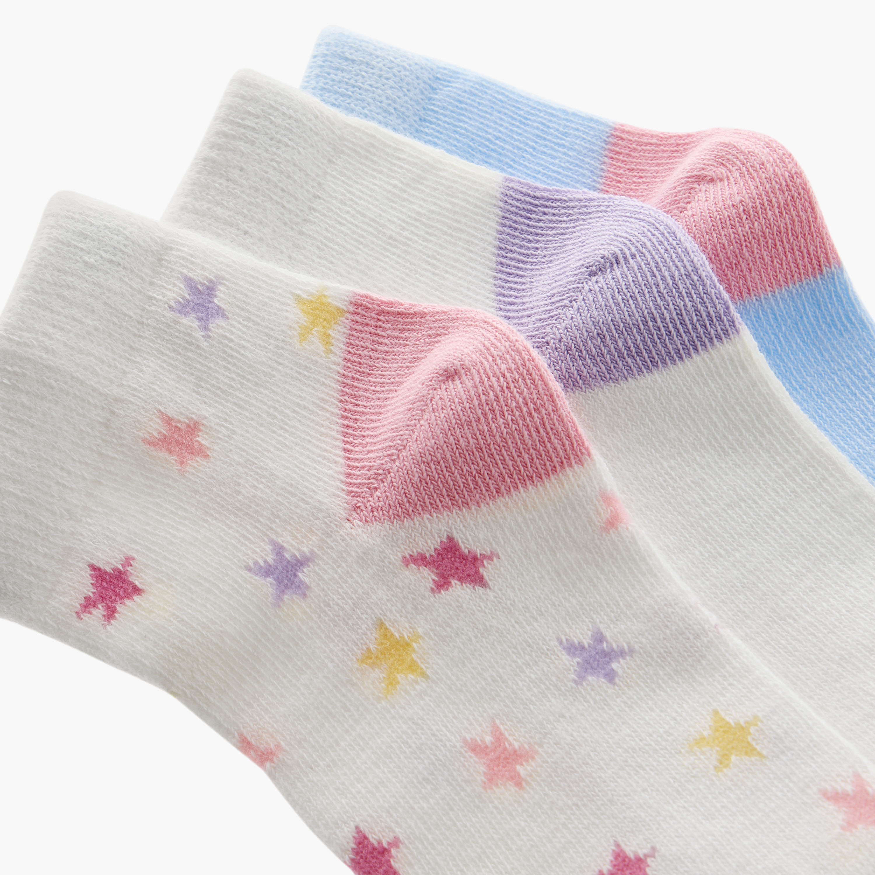Juniors Unicorn Print Ankle Length Socks - Set of 3-baby-girls-accessories-socks-image-4