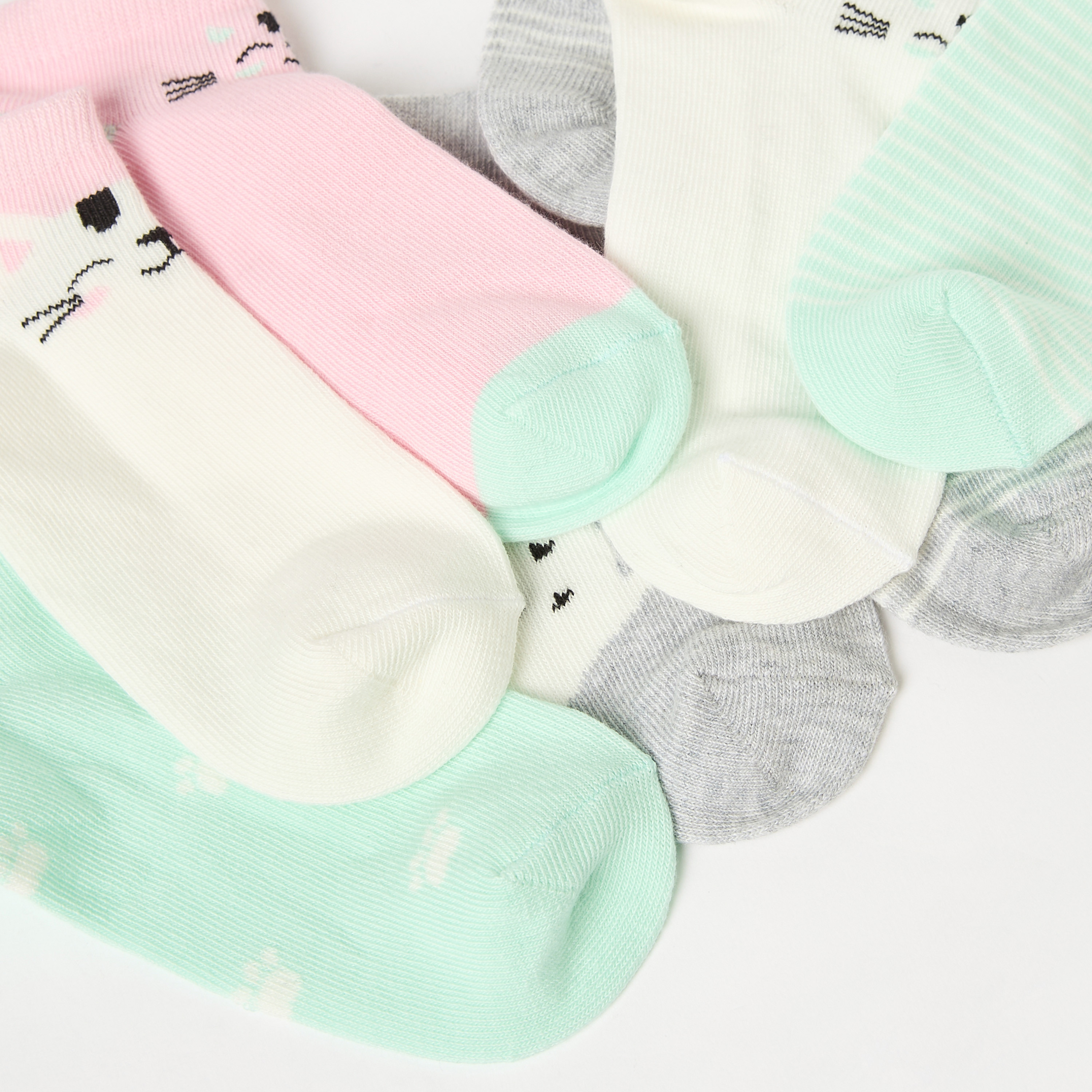 Juniors Assorted Ankle Length Socks - Set of 7-girls-accessories-socks-image-4