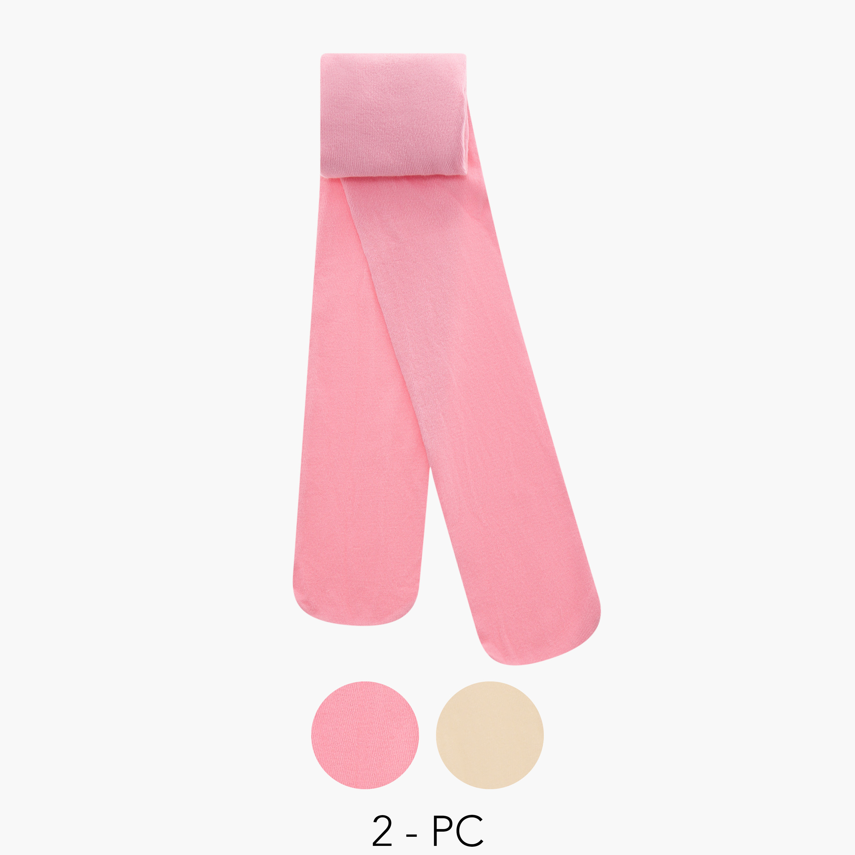 Juniors Solid Tights with Elasticated Waistband - Set of 2-baby-girls-accessories-socks-image-1