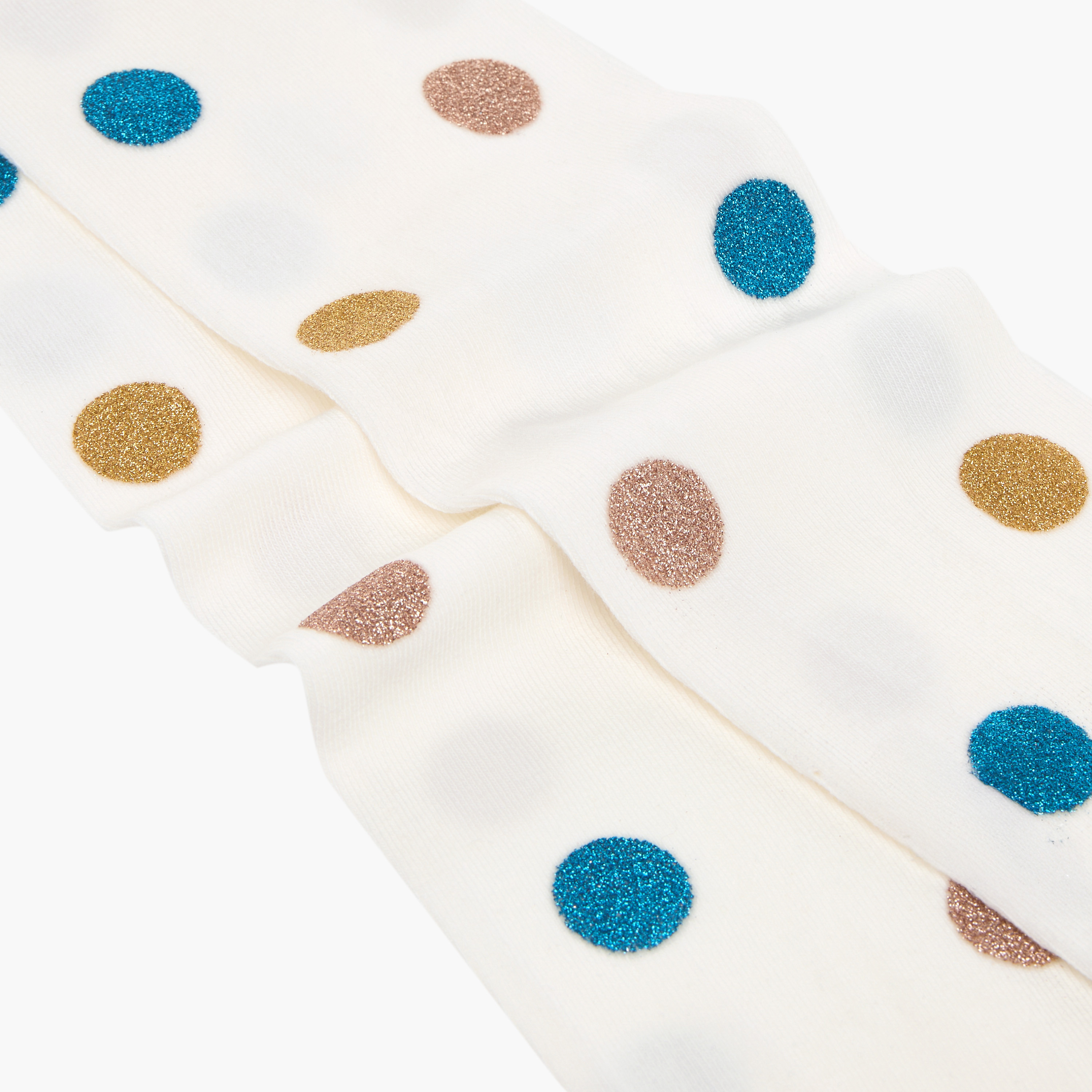 Juniors Polka Dot Glitter Print Tights-girls-accessories-socks-image-2
