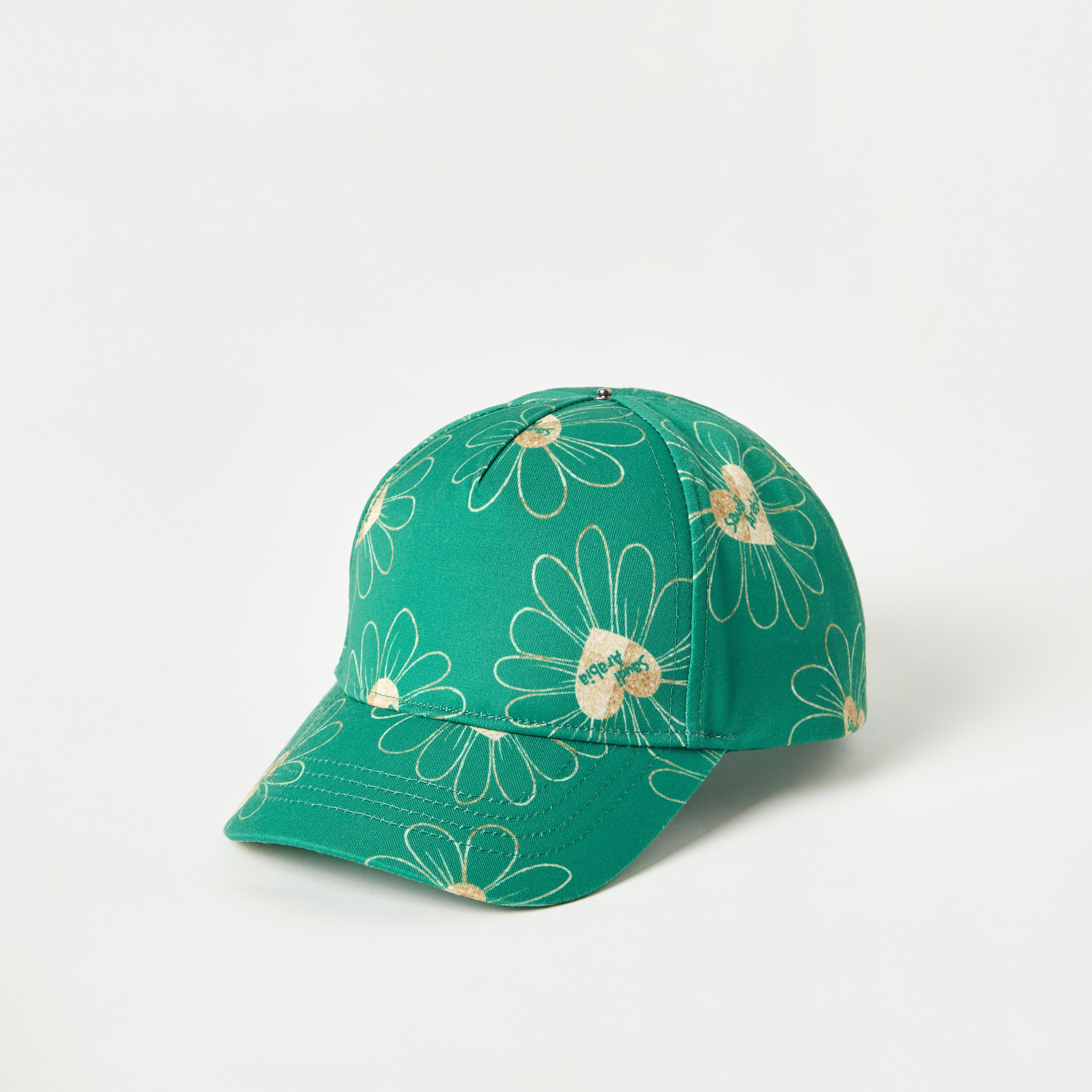 Juniors KSA National Day Print Cap with Bow and Velcro Strap Closure-baby-girls-accessories-caps-image-2