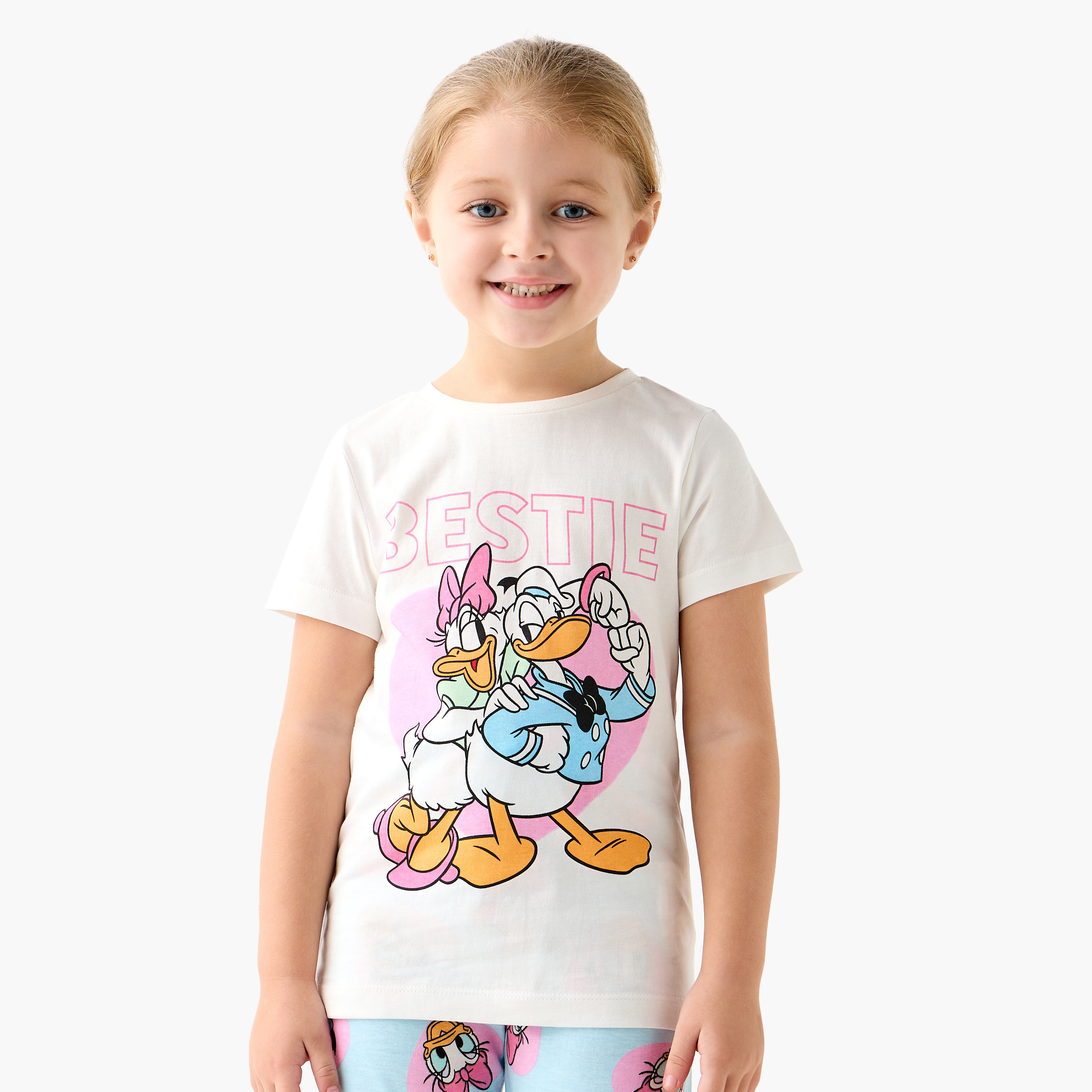 Disney Daisy and Donald Duck Print T-shirts and Pyjamas - Set of 2-girls-clothing-nightwear-image-3